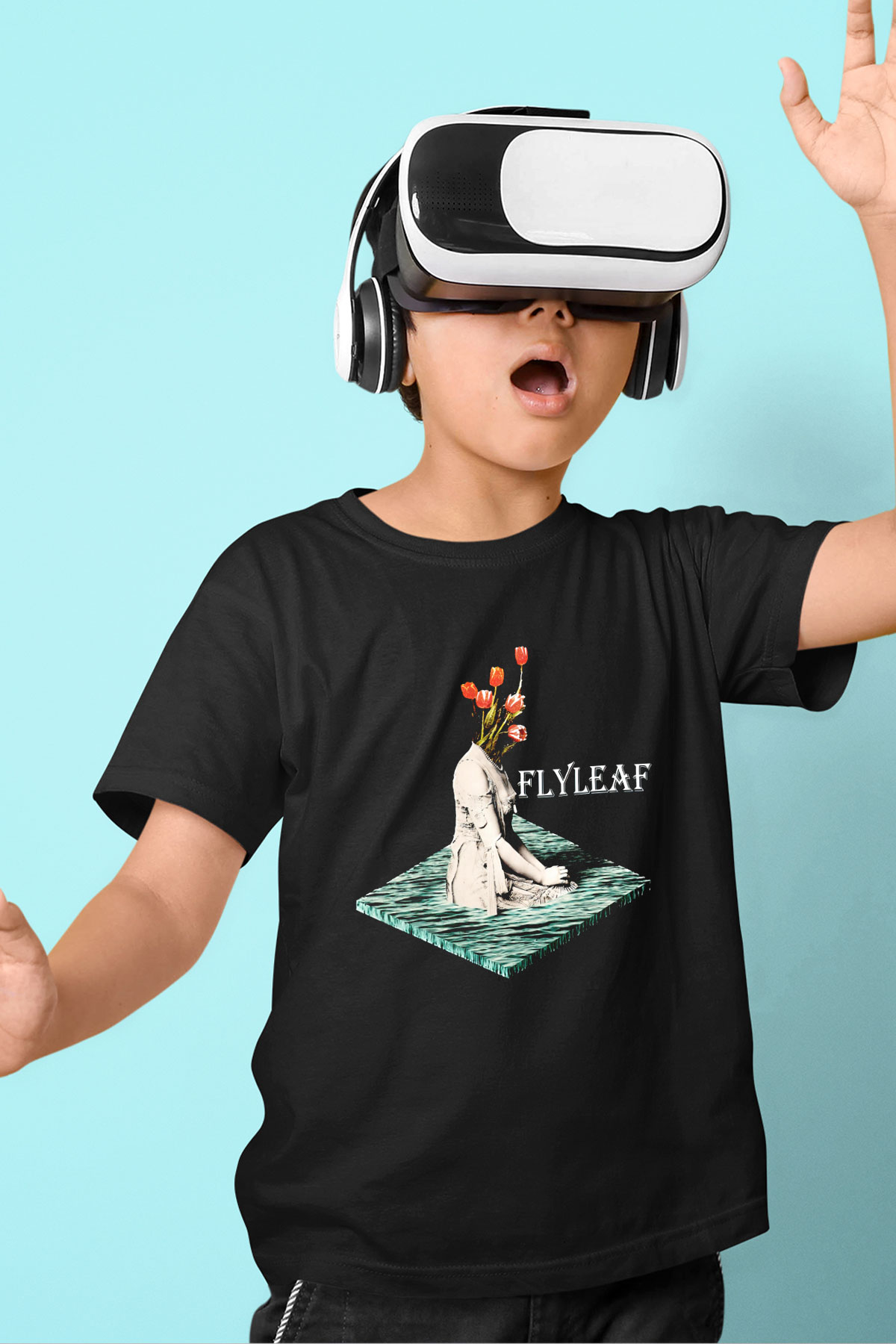Flyleaf Siyah Unisex Çocuk Tişört