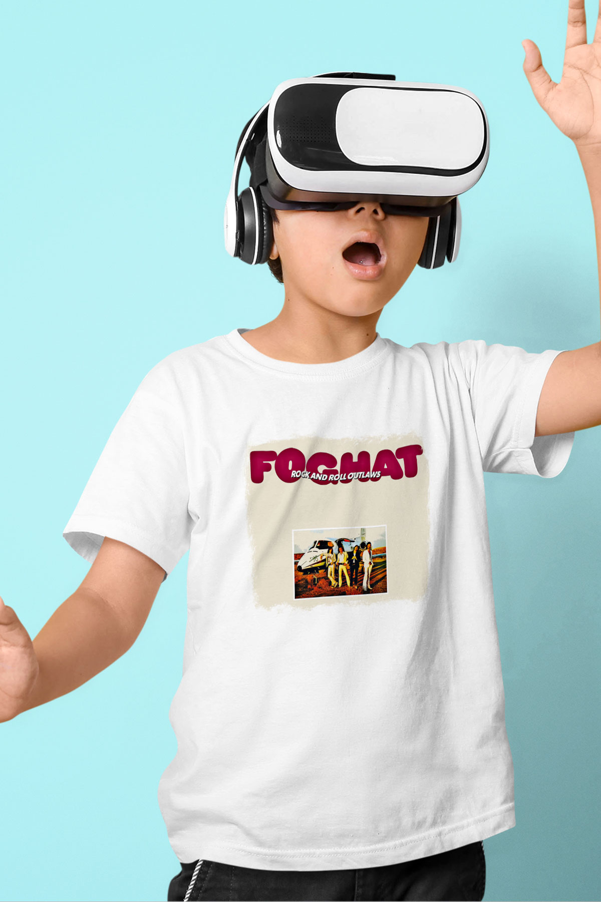 Foghat Baskılı Unisex Beyaz Çocuk Tişört