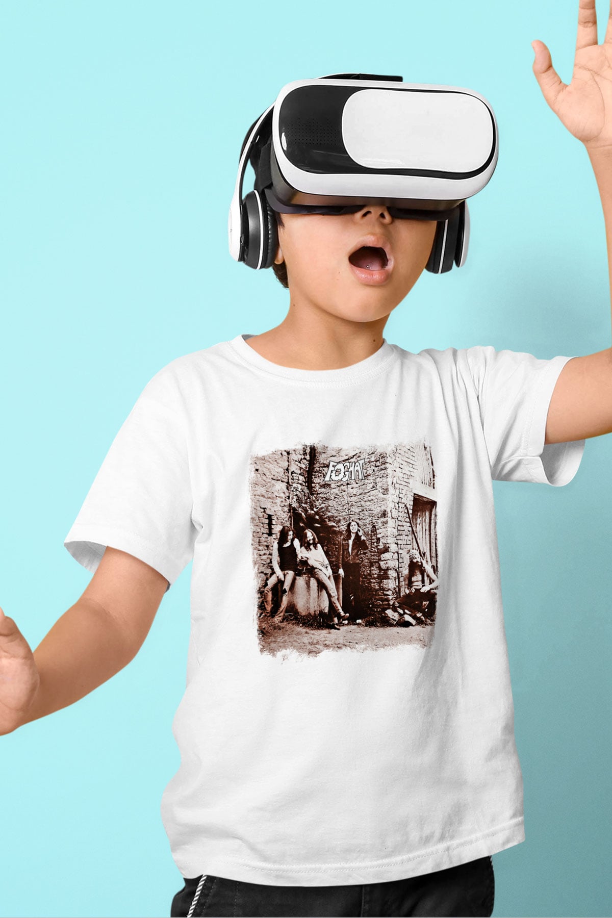 Foghat Baskılı Unisex Beyaz Çocuk Tişört