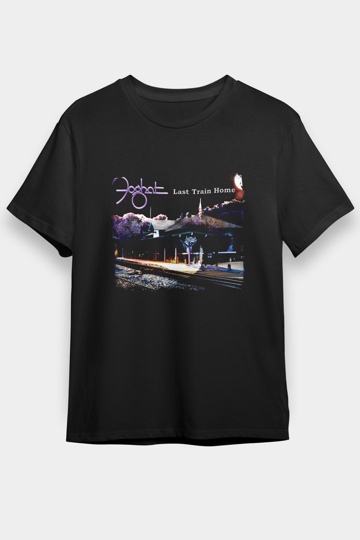 Foghat Baskılı Unisex Siyah Tişört