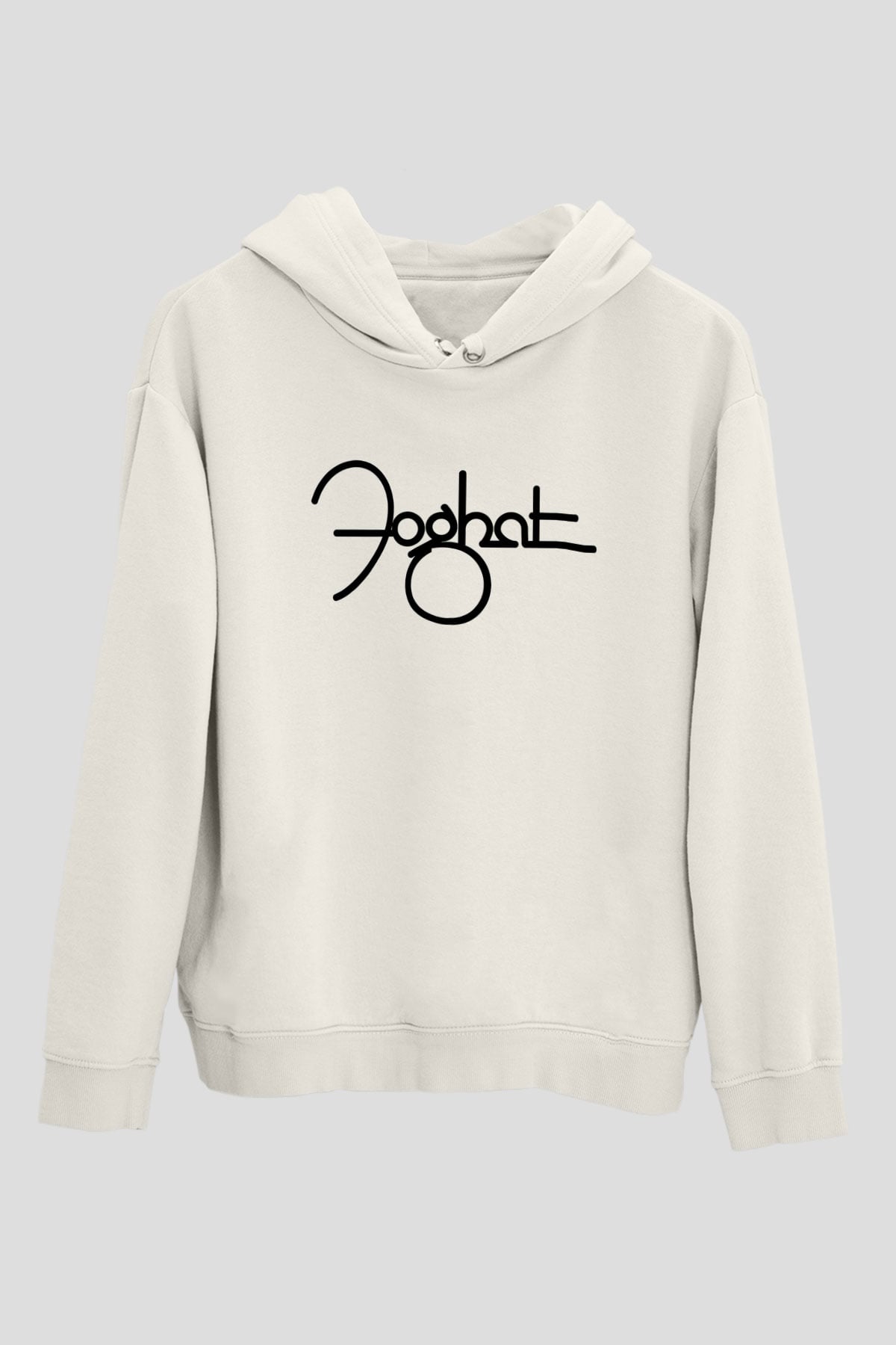 Foghat Beyaz Unisex Kapüşonlu Sweatshirt