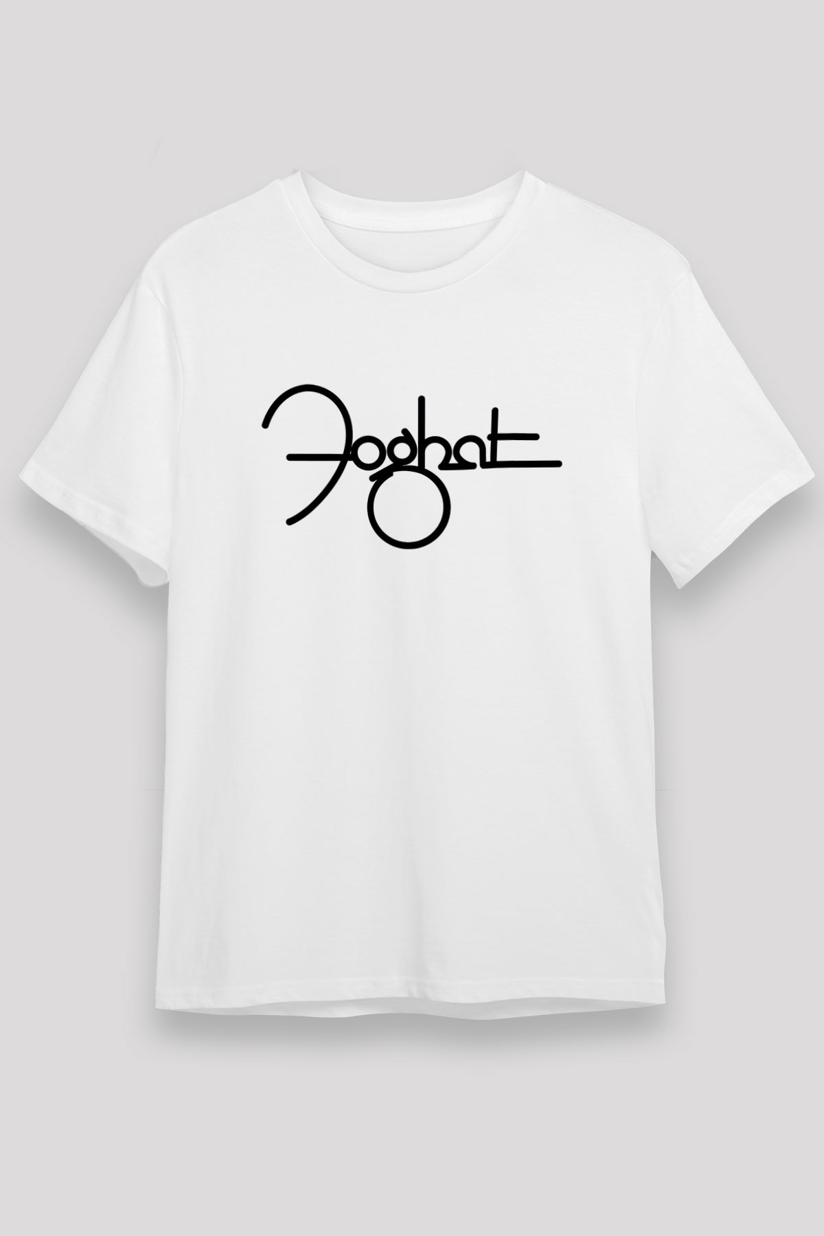 Foghat Beyaz Unisex Tişört T-Shirt - TişörtFabrikası