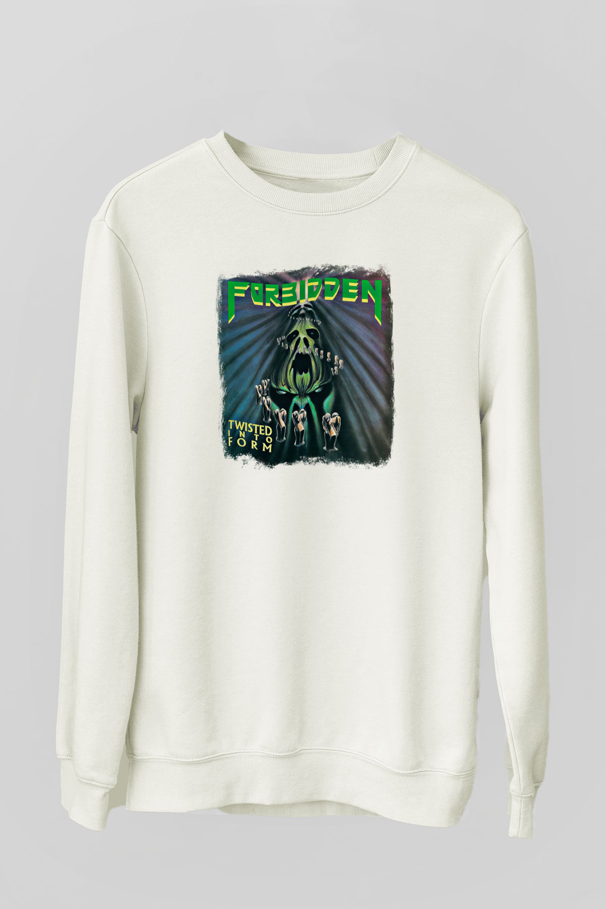 Forbidden Baskılı Unisex Beyaz Sweatshirt