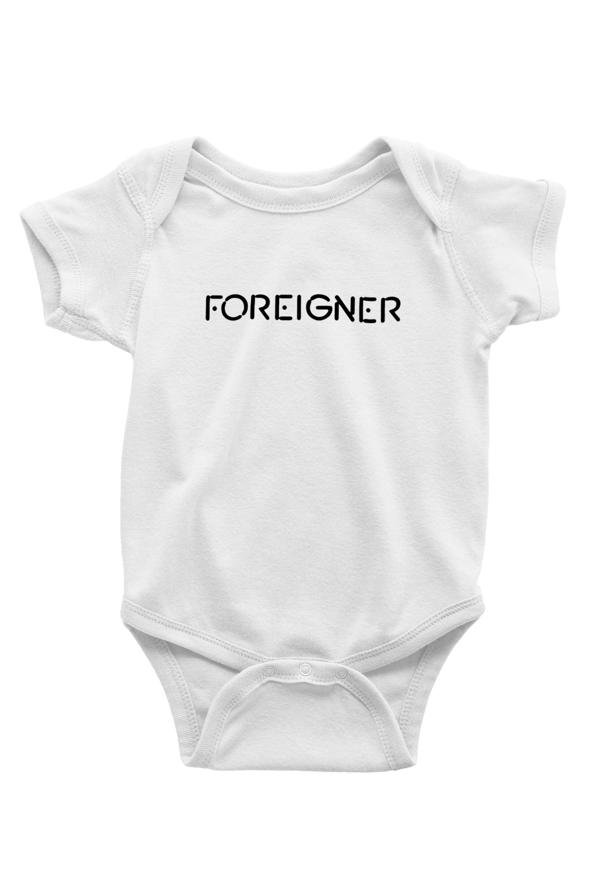 Foreigner Baskılı Beyaz Unisex Bebek Body - Zıbın