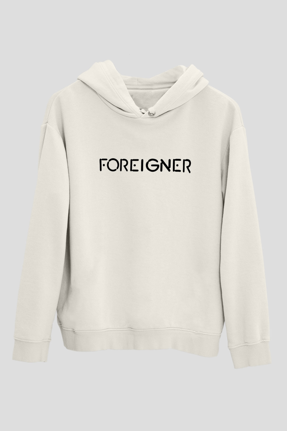 Foreigner Beyaz Unisex Kapşonlu Sweatshirt