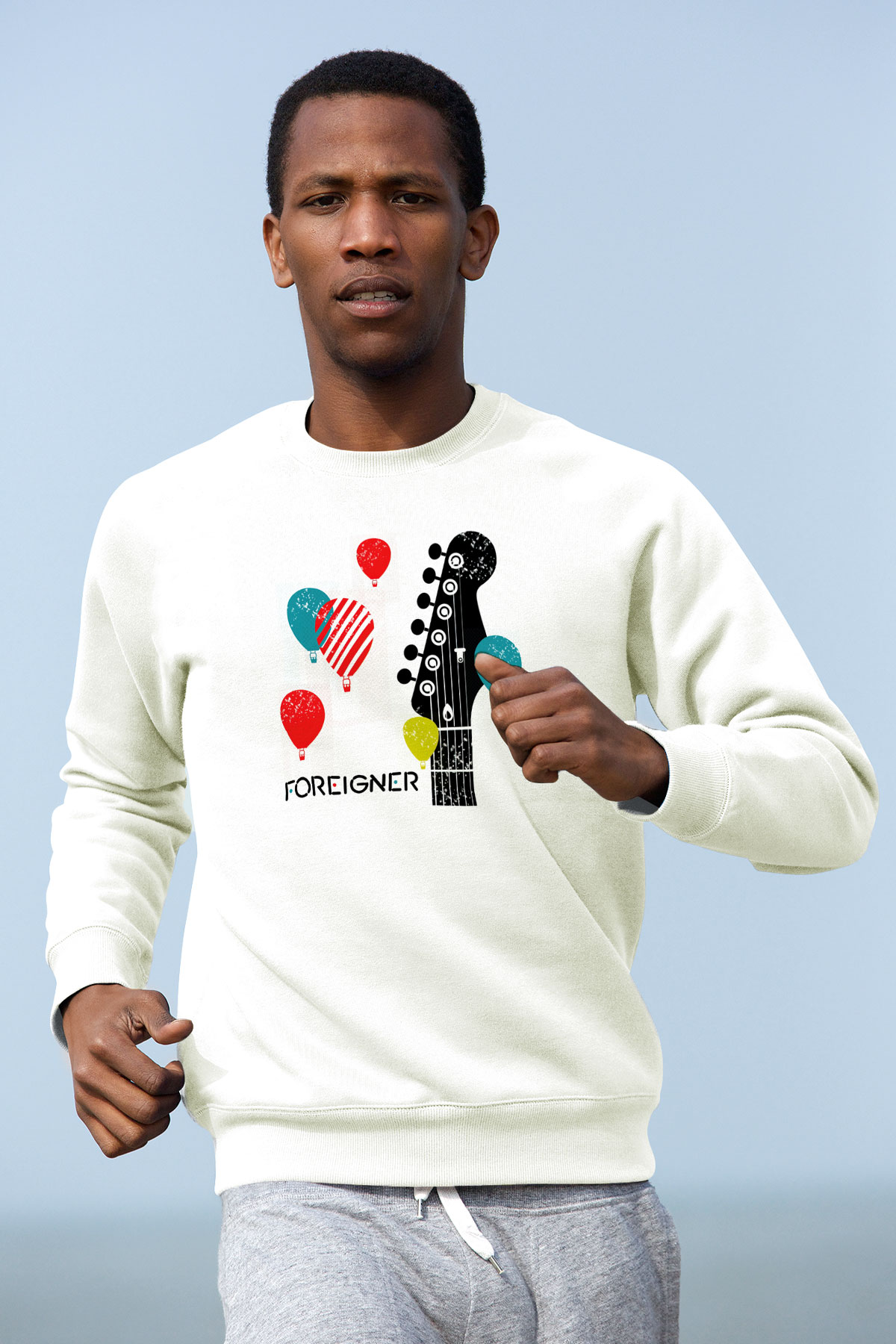 Foreigner Beyaz Unisex Sweatshirt
