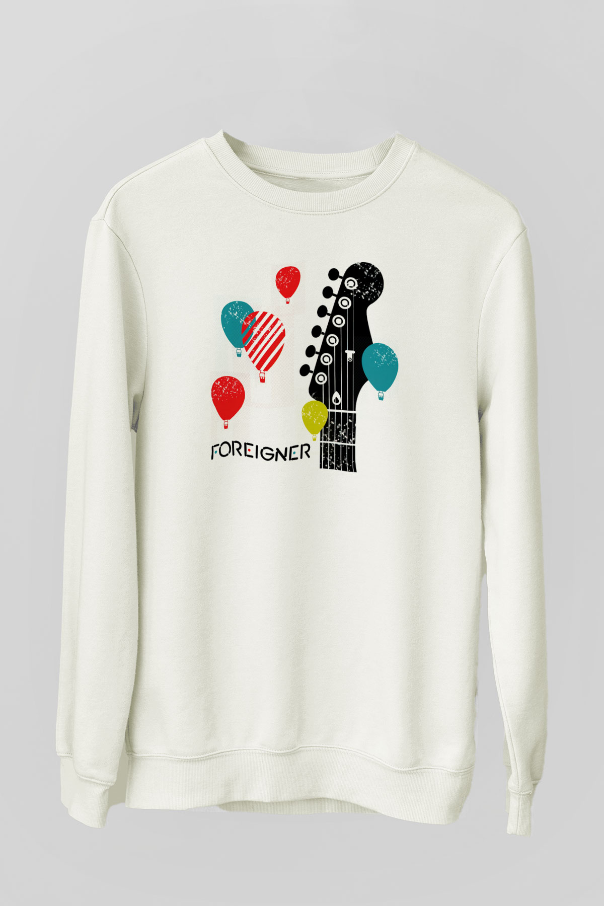 Foreigner Beyaz Unisex Sweatshirt