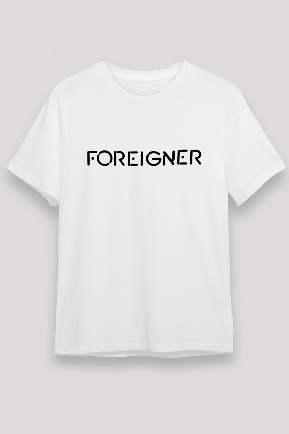 Foreigner Beyaz Unisex Tişört T-Shirt - TişörtFabrikası