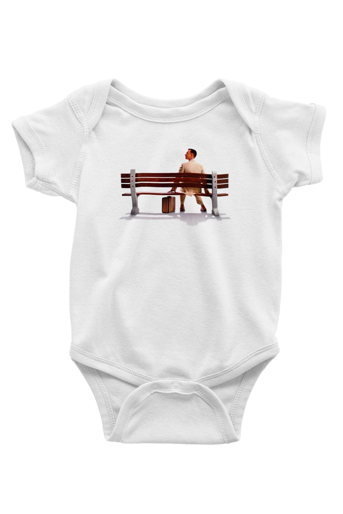 Forrest Gump Baskılı Beyaz Unisex Bebek Body - Zıbın