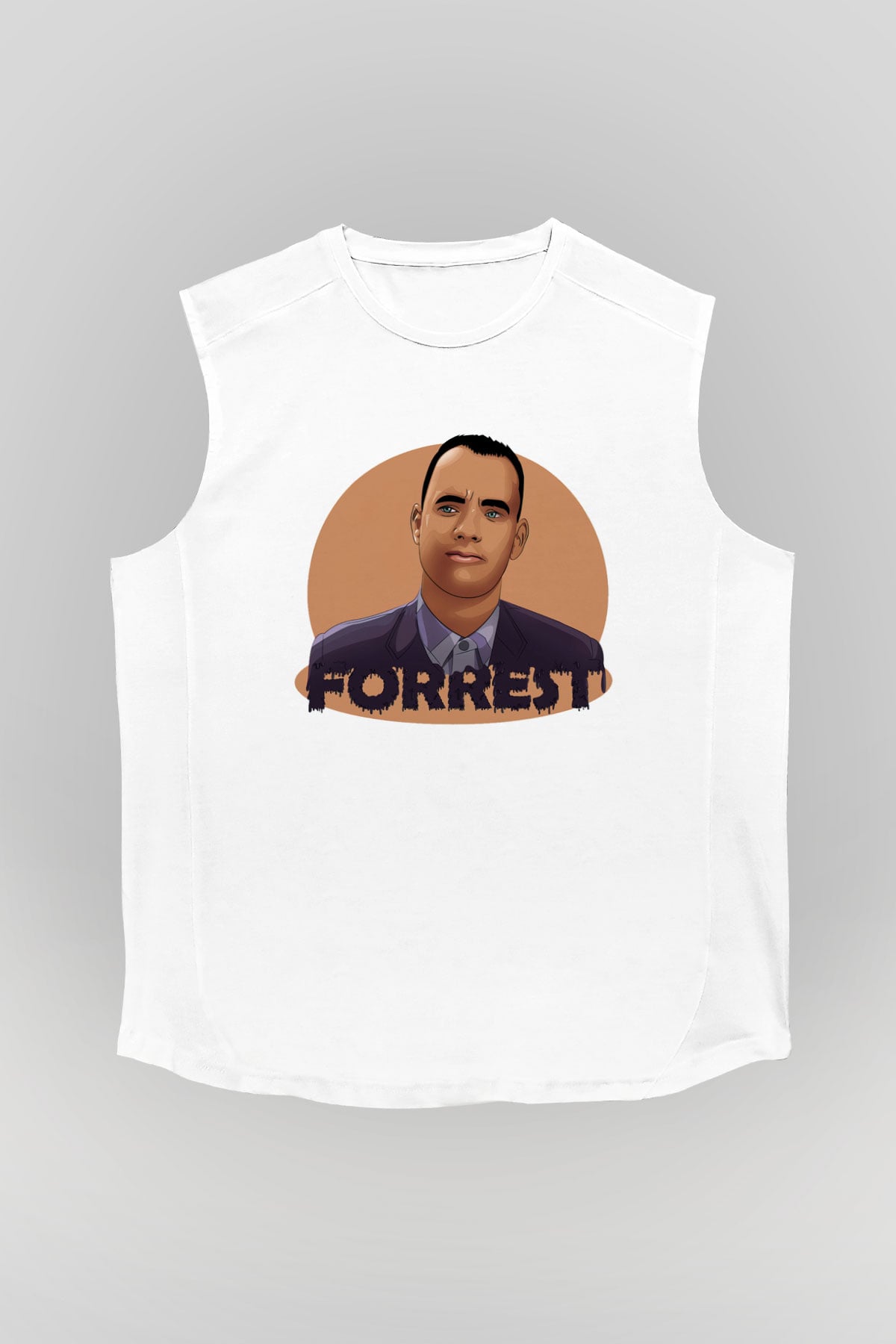 Forrest Gump Beyaz Unisex Kolsuz Tişört