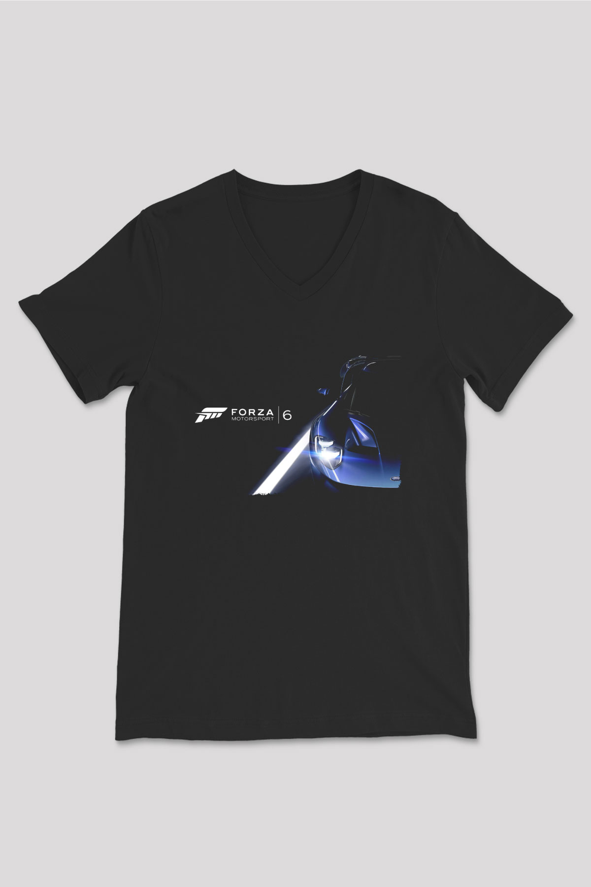 Forza Motorsport Siyah Unisex V Yaka Tişört