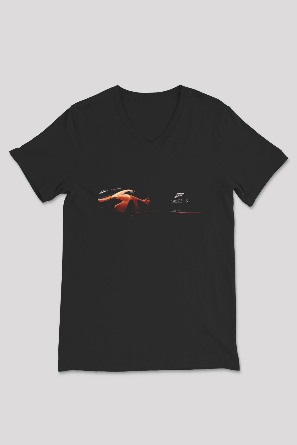 Forza Motorsport Siyah Unisex V Yaka Tişört