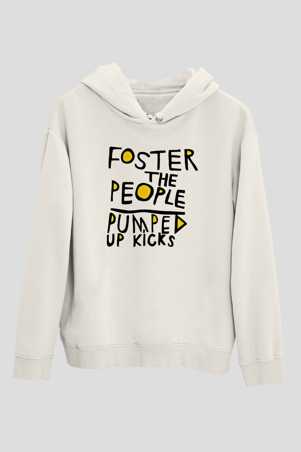 Foster the People Baskılı Unisex Beyaz Hoodie