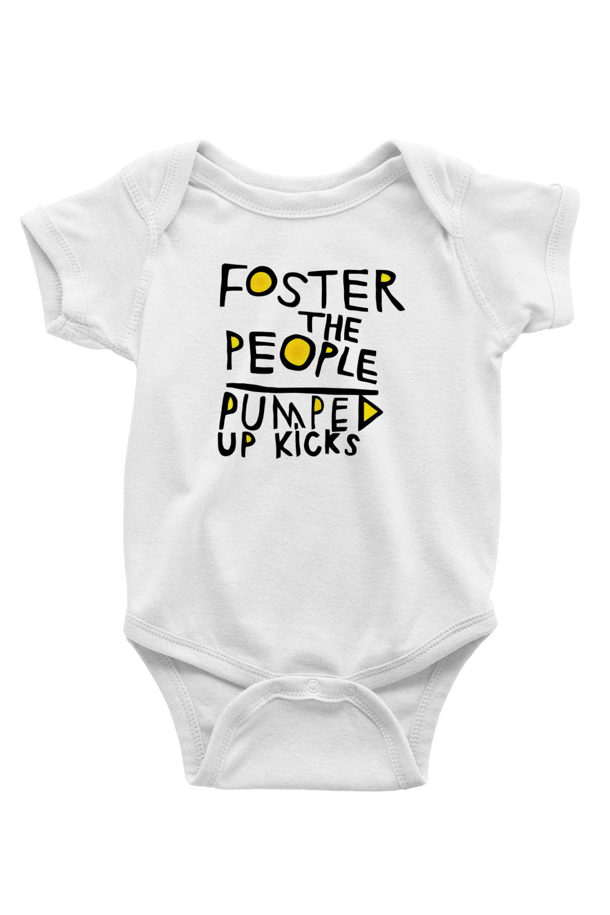 Foster the People Baskılı Unisex Beyaz Bebek Body - Zıbın