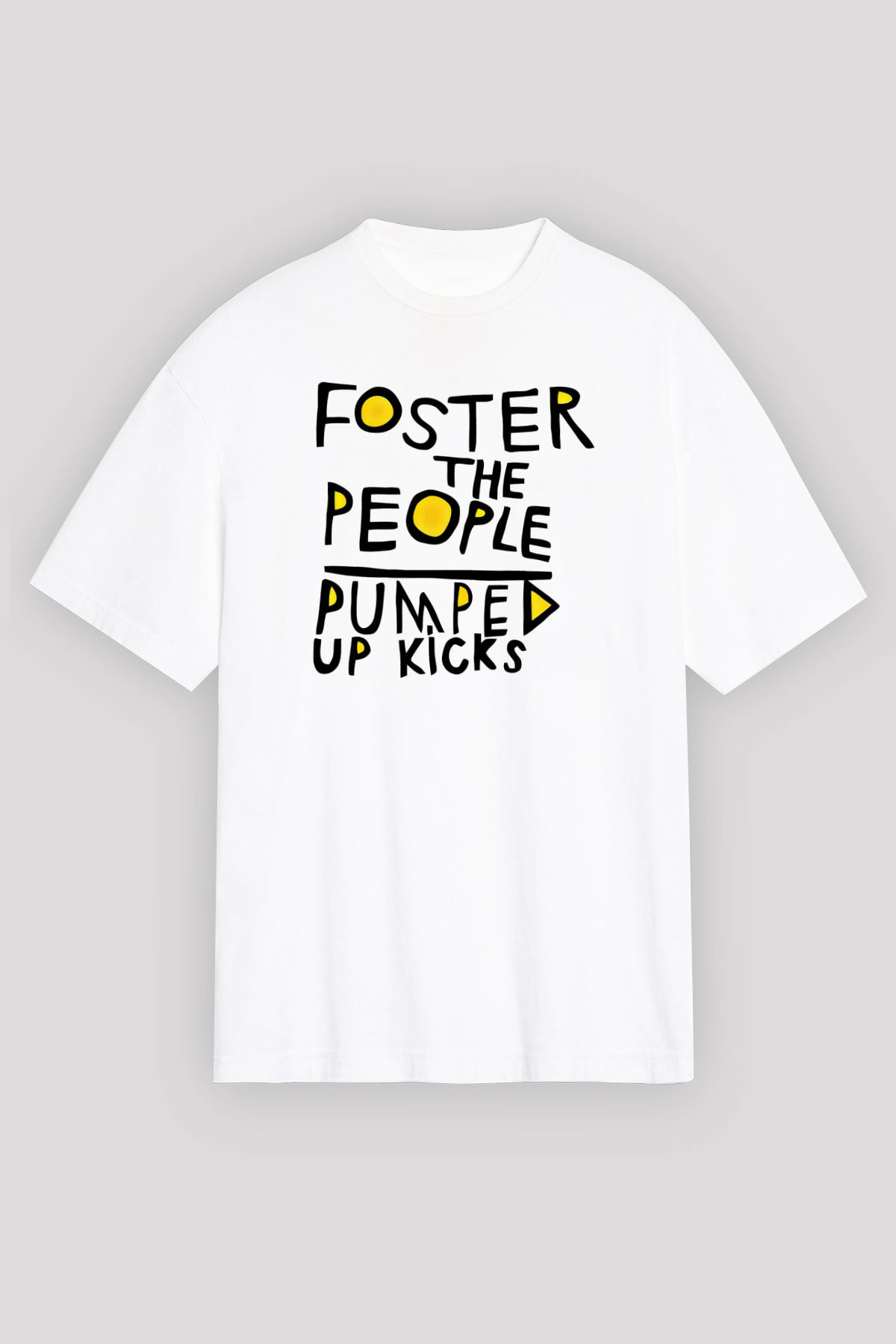 Foster the People Baskılı Unisex Beyaz Oversize Tişört
