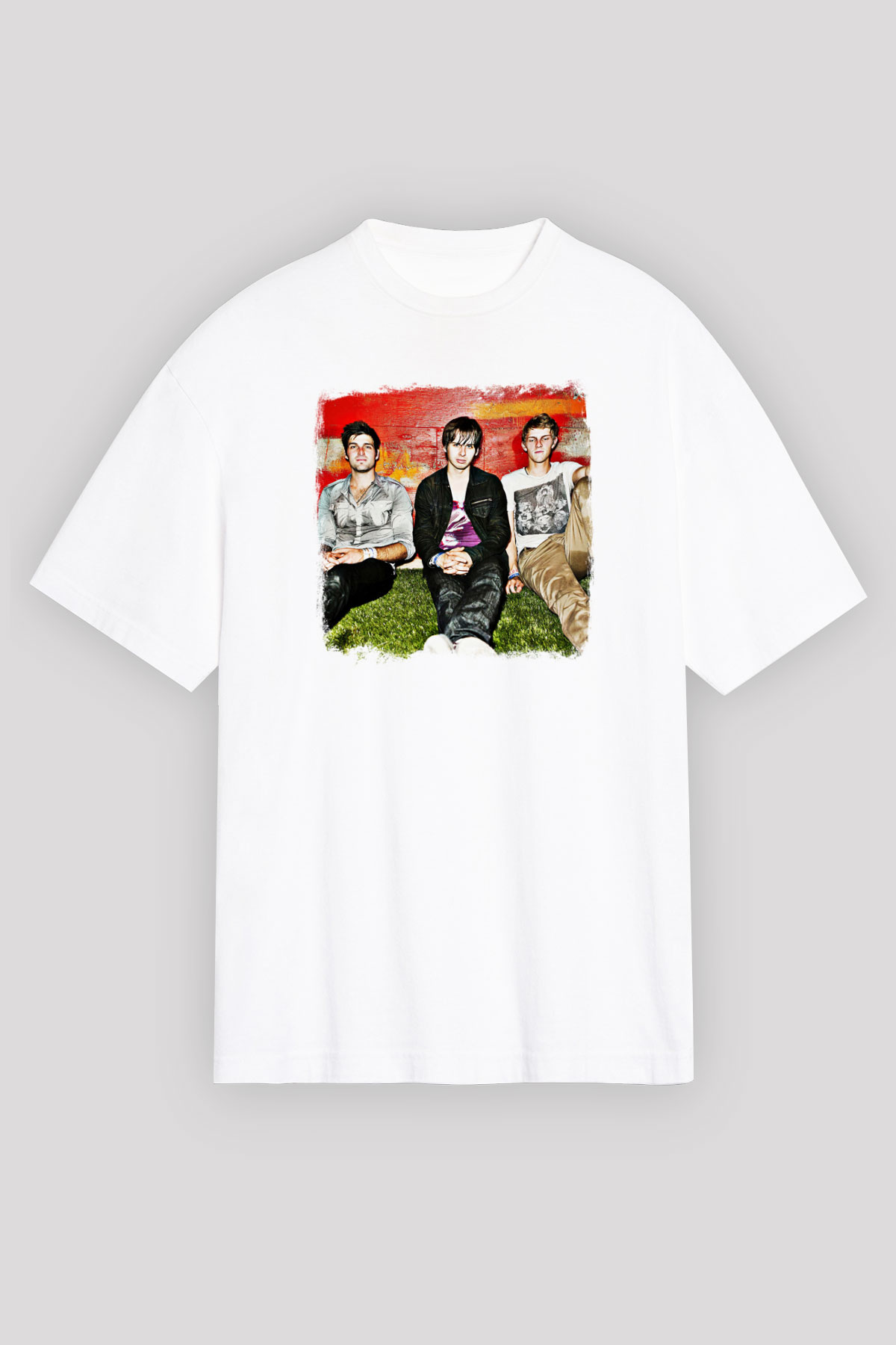 Foster the People Baskılı Unisex Beyaz Oversize Tişört