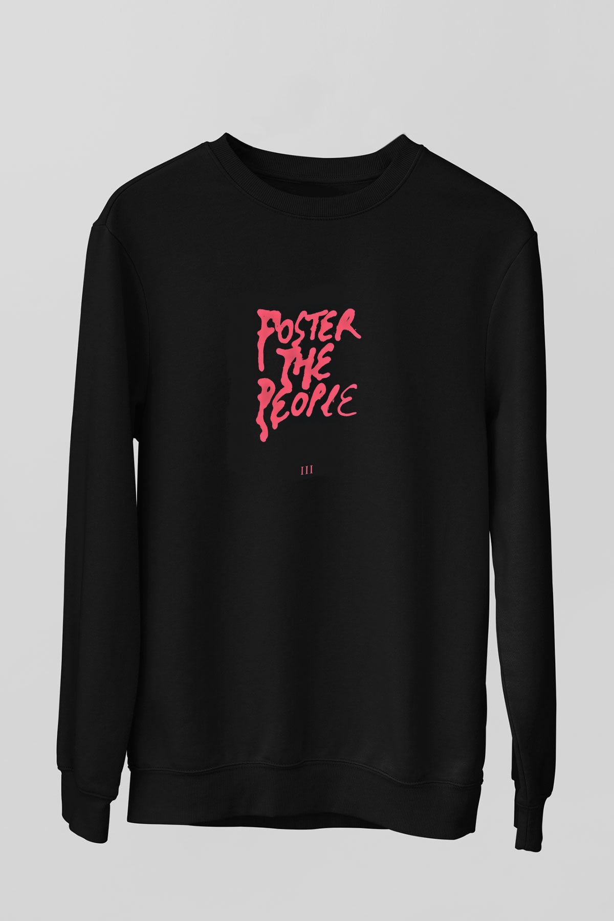 Foster the People Baskılı Unisex Siyah Sweatshirt