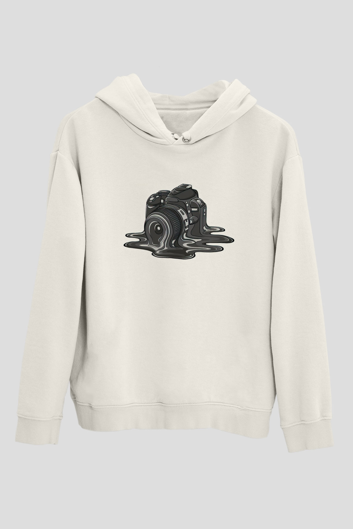 Fotoğrafçı Beyaz Unisex Kapüşonlu Sweatshirt
