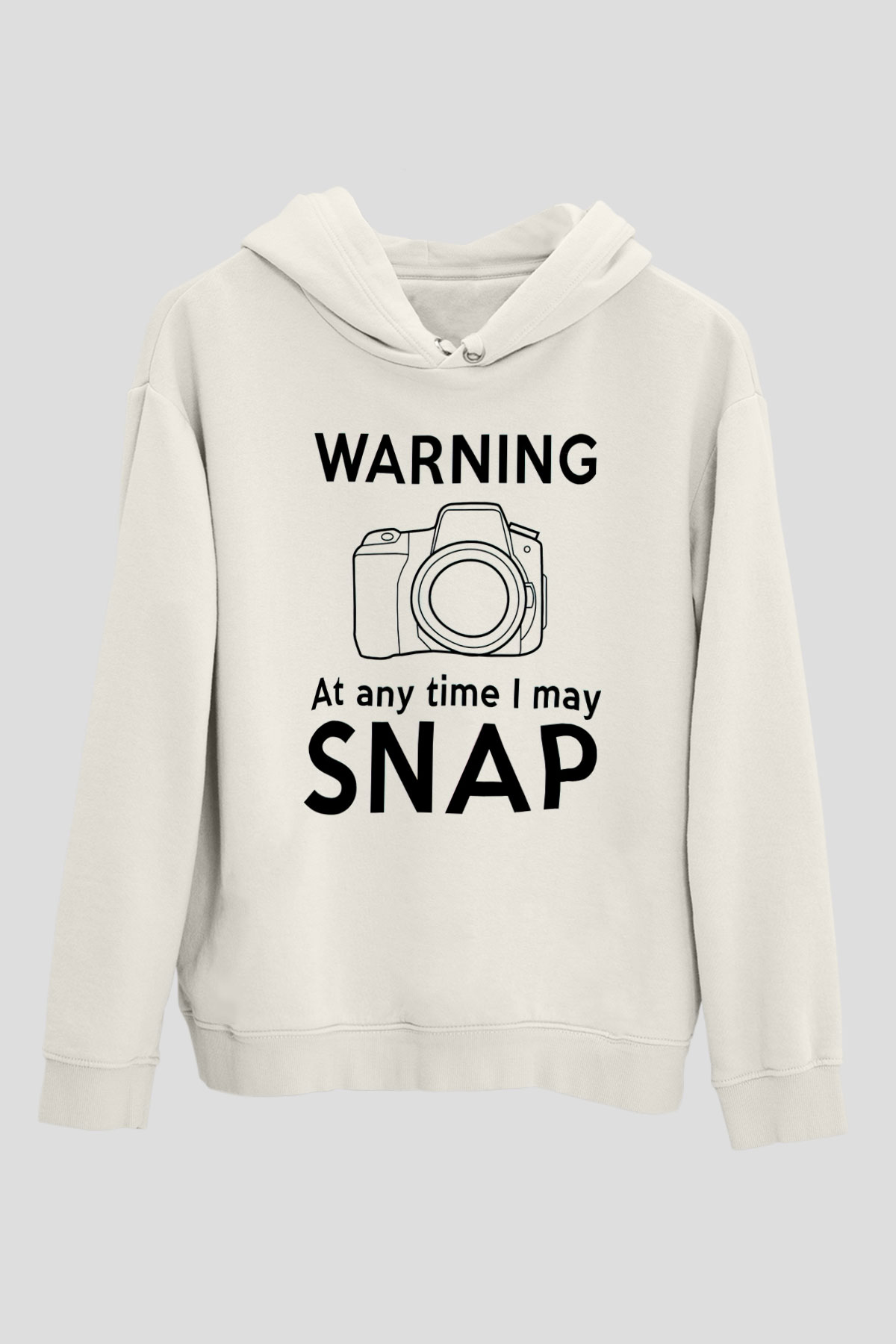 Fotoğrafçı Beyaz Unisex Kapüşonlu Sweatshirt