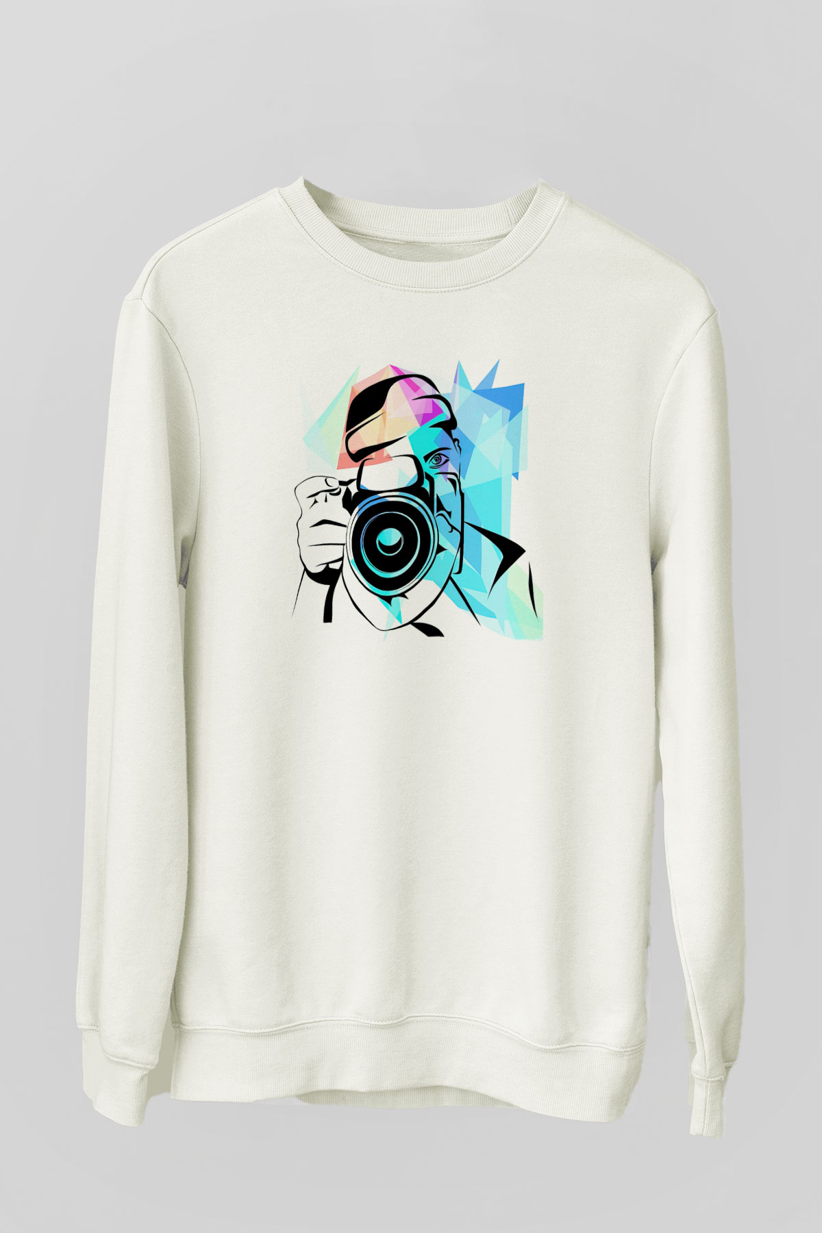 Fotoğrafçı Beyaz Unisex Sweatshirt