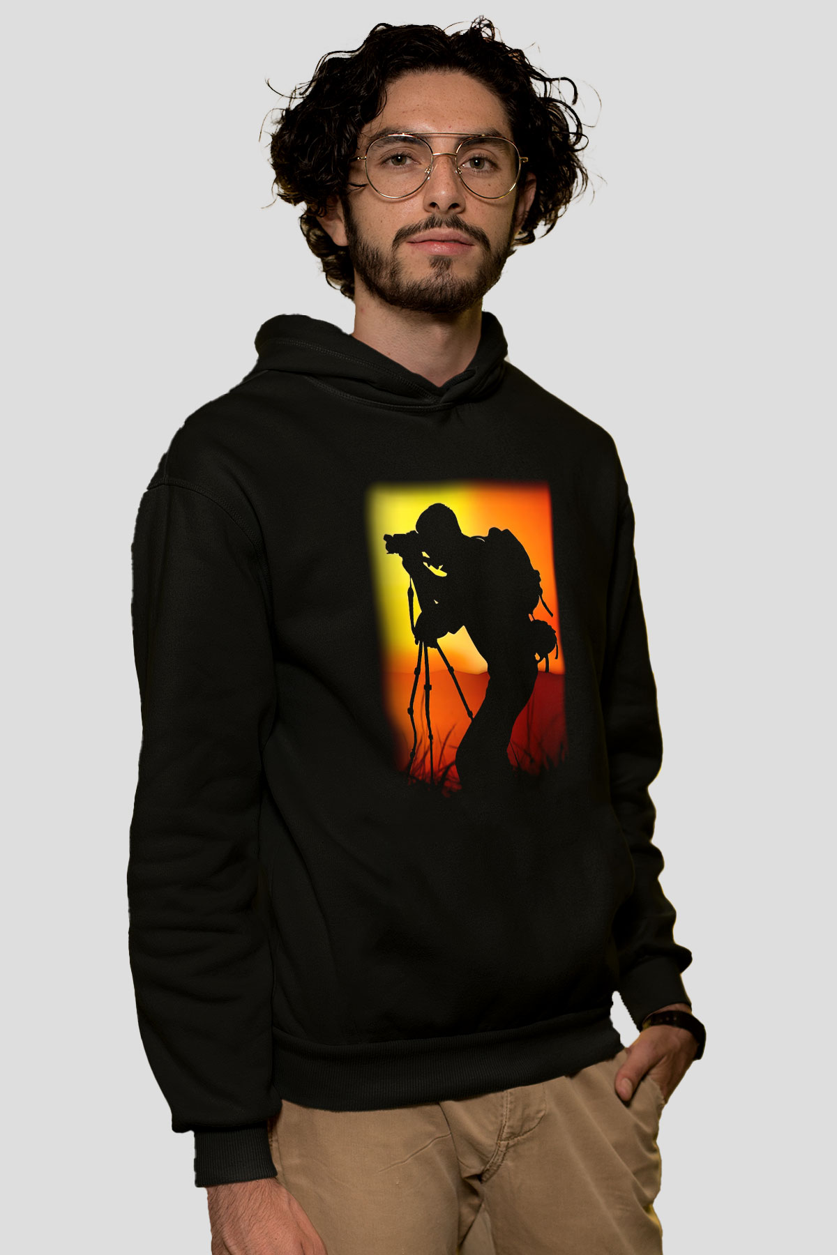 Fotoğrafçı Siyah Unisex Kapşonlu Sweatshirt