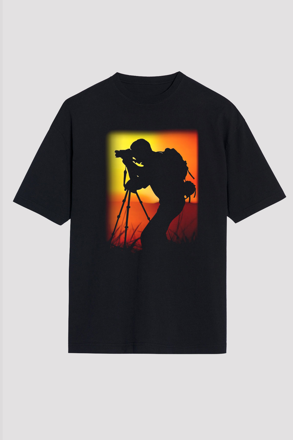 Fotoğrafçı Siyah Unisex Oversize Tişört T-Shirt
