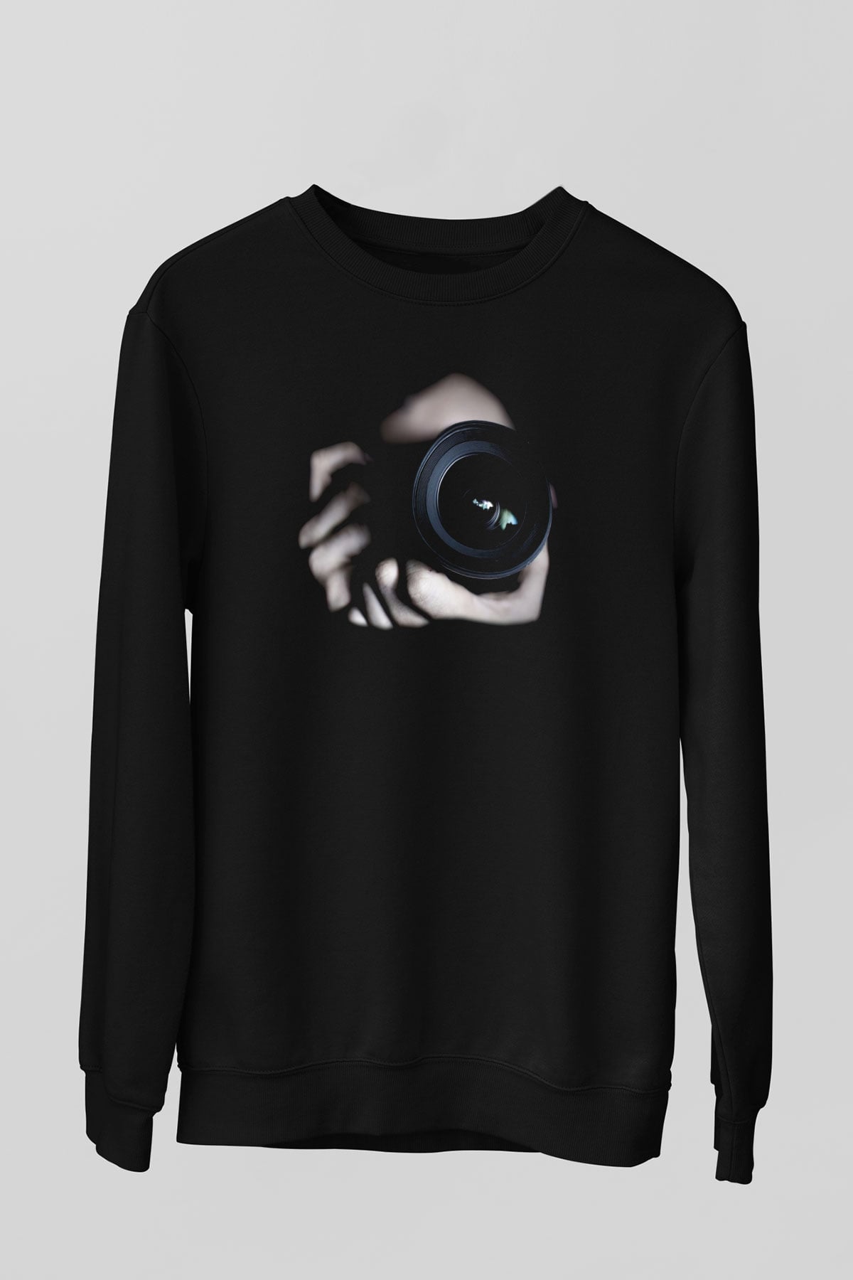 Fotoğrafçı Siyah Unisex Sweatshirt