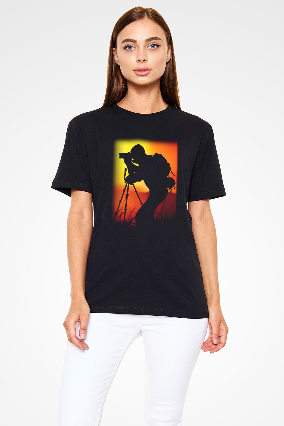 Fotoğrafçı Siyah Unisex Tişört T-Shirt - TişörtFabrikası