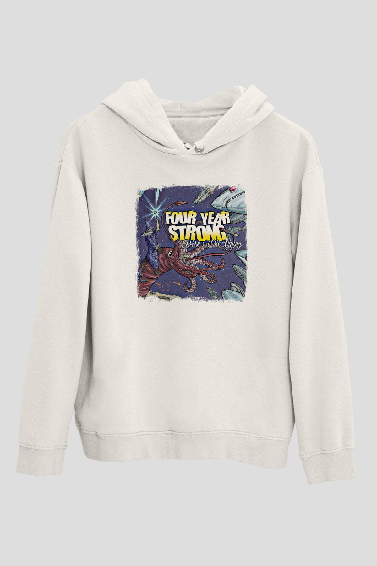 Four Year Strong Baskılı Unisex Beyaz Hoodie
