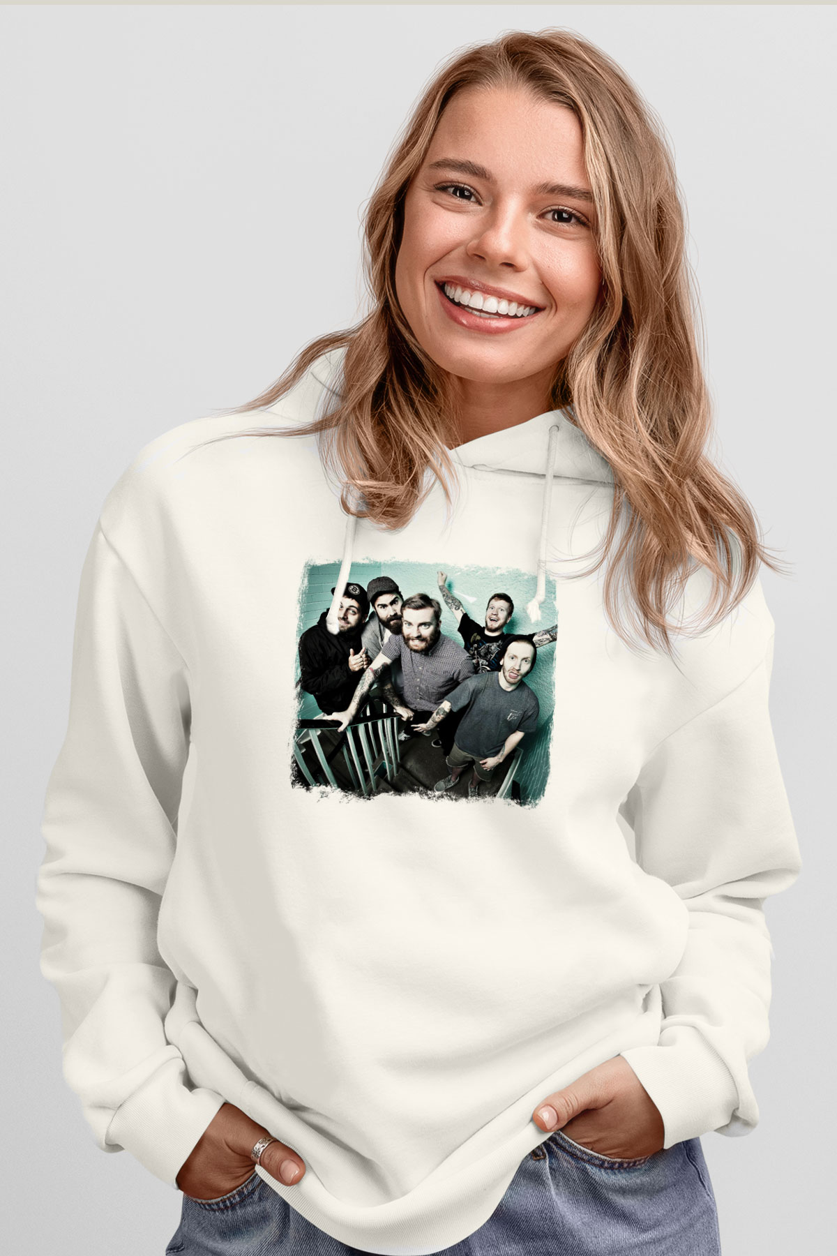 Four Year Strong Baskılı Unisex Beyaz Hoodie