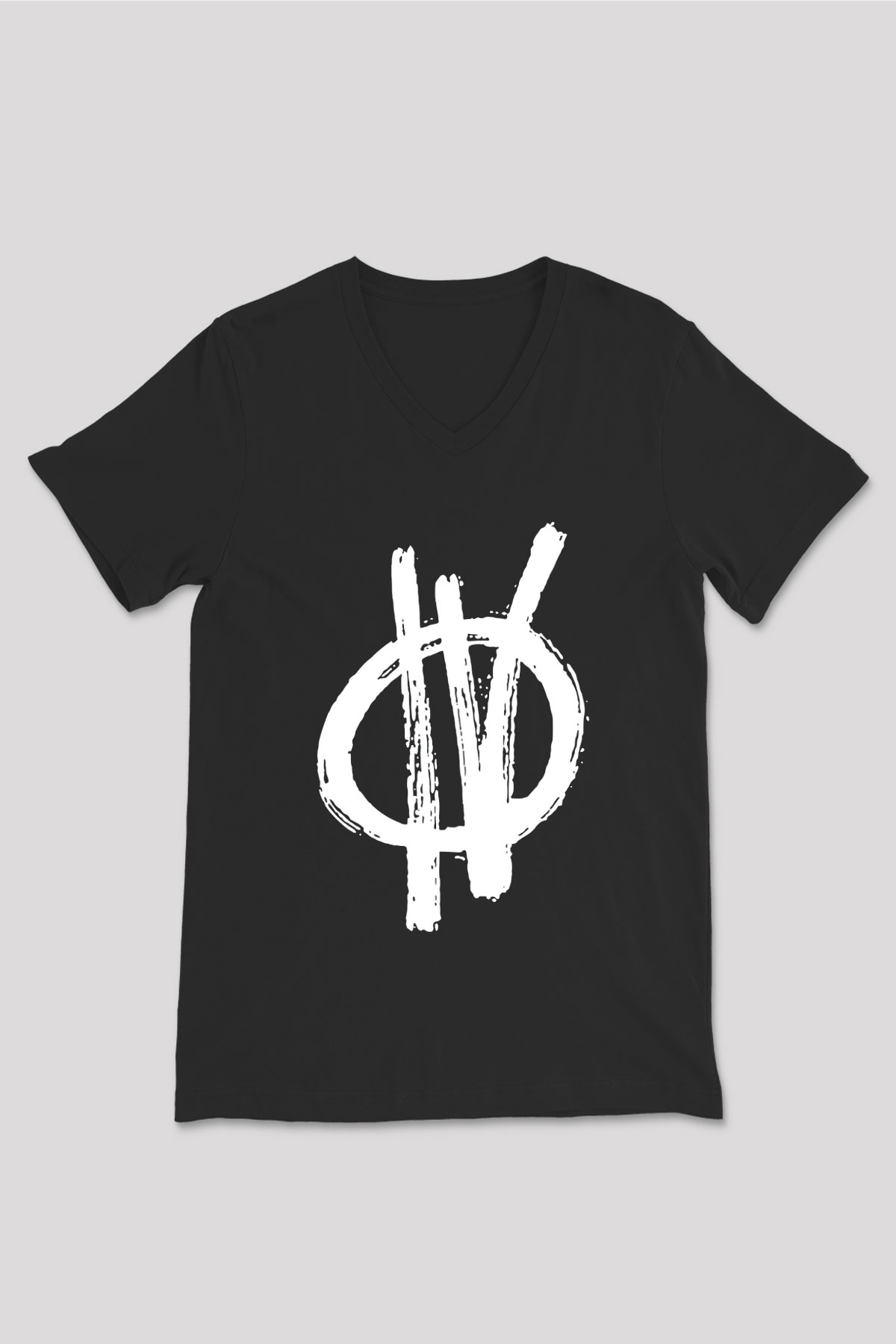 Four Year Strong Baskılı Unisex Siyah V Yaka Tişört - Tshirt