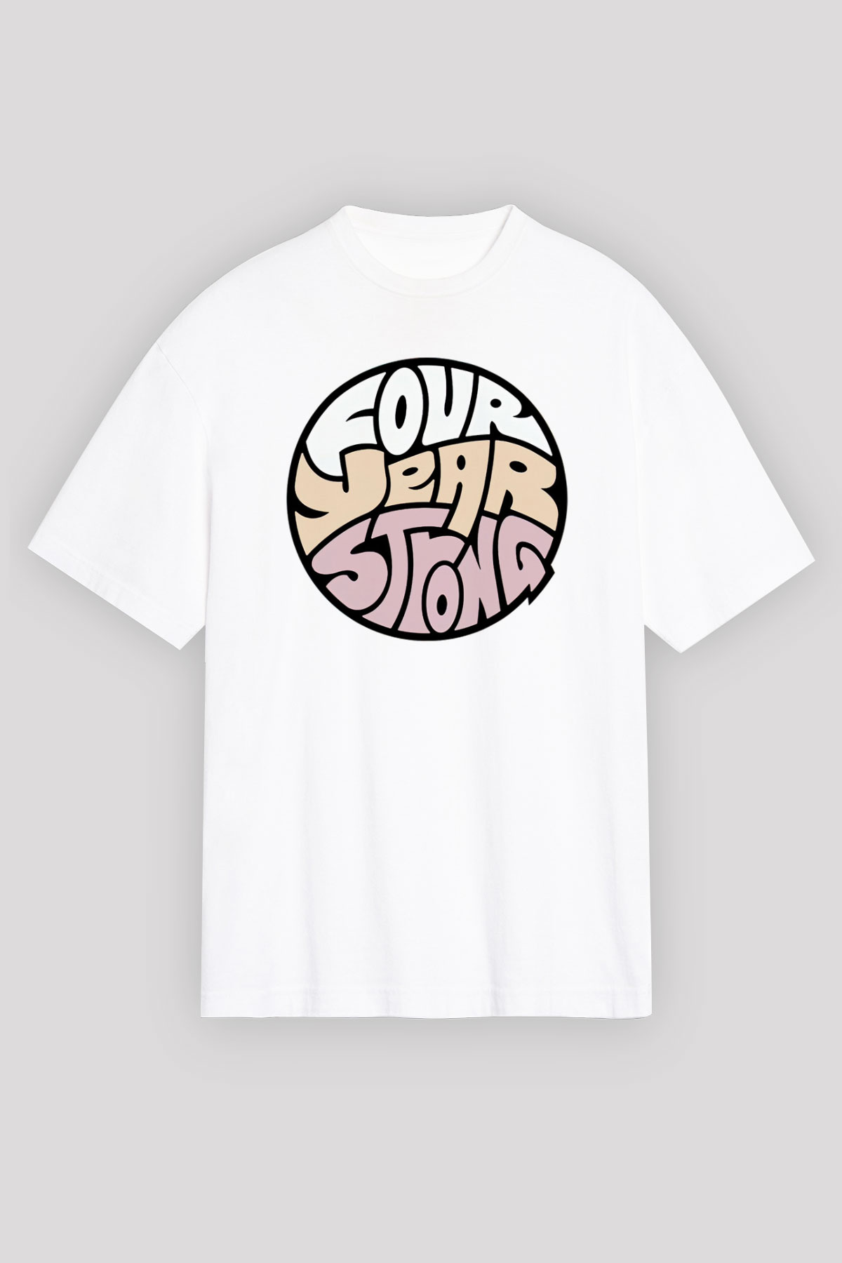 Four Year Strong Beyaz Oversize Tişört Oversize T-shirt - TişörtFabrikası