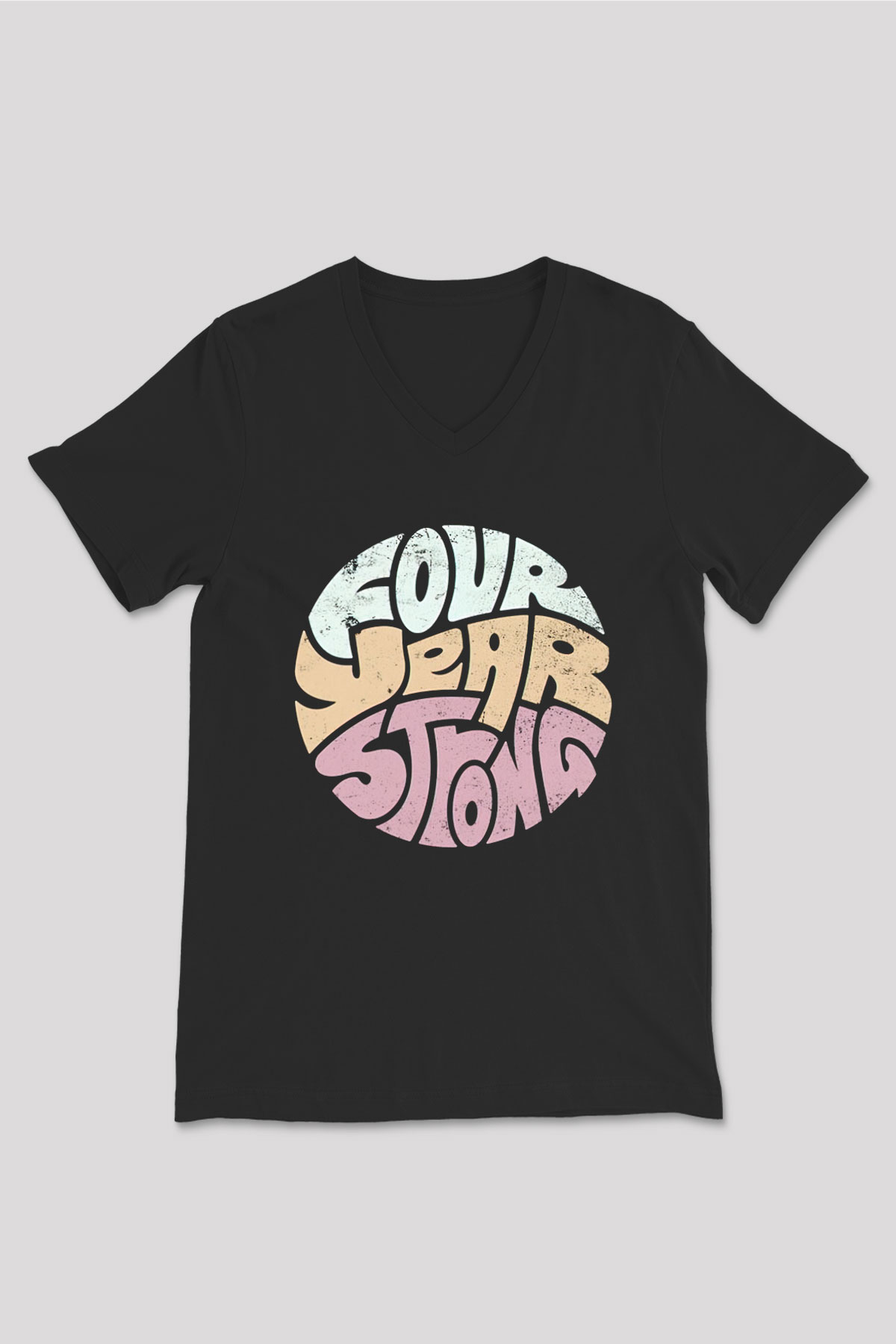 Four Year Strong Siyah Unisex V Yaka Tişört