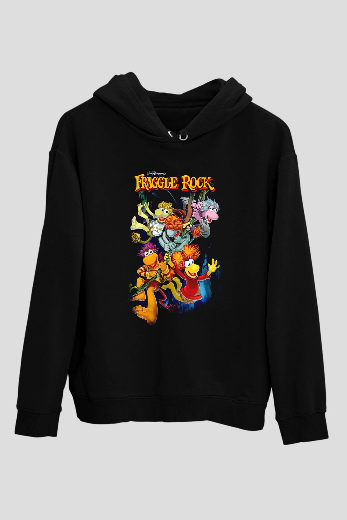 Fraggle Rock Siyah Unisex Hoodie