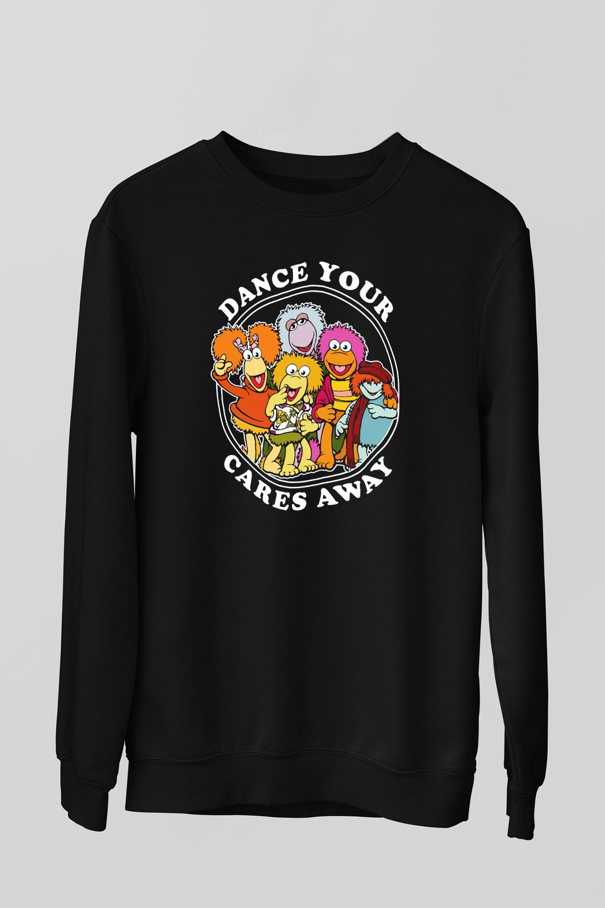 Fraggle Rock Siyah Unisex  Sweatshirt