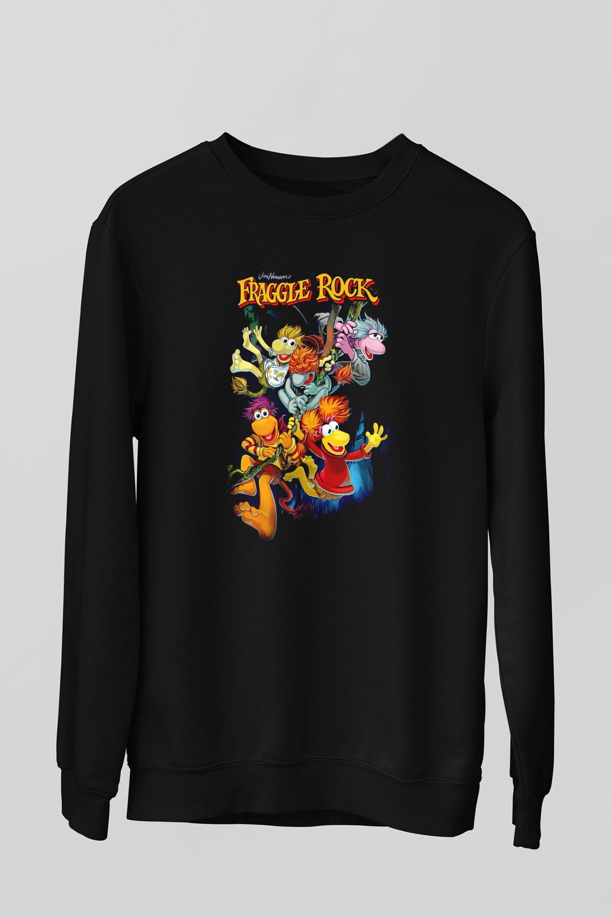Fraggle Rock Siyah Unisex  Sweatshirt