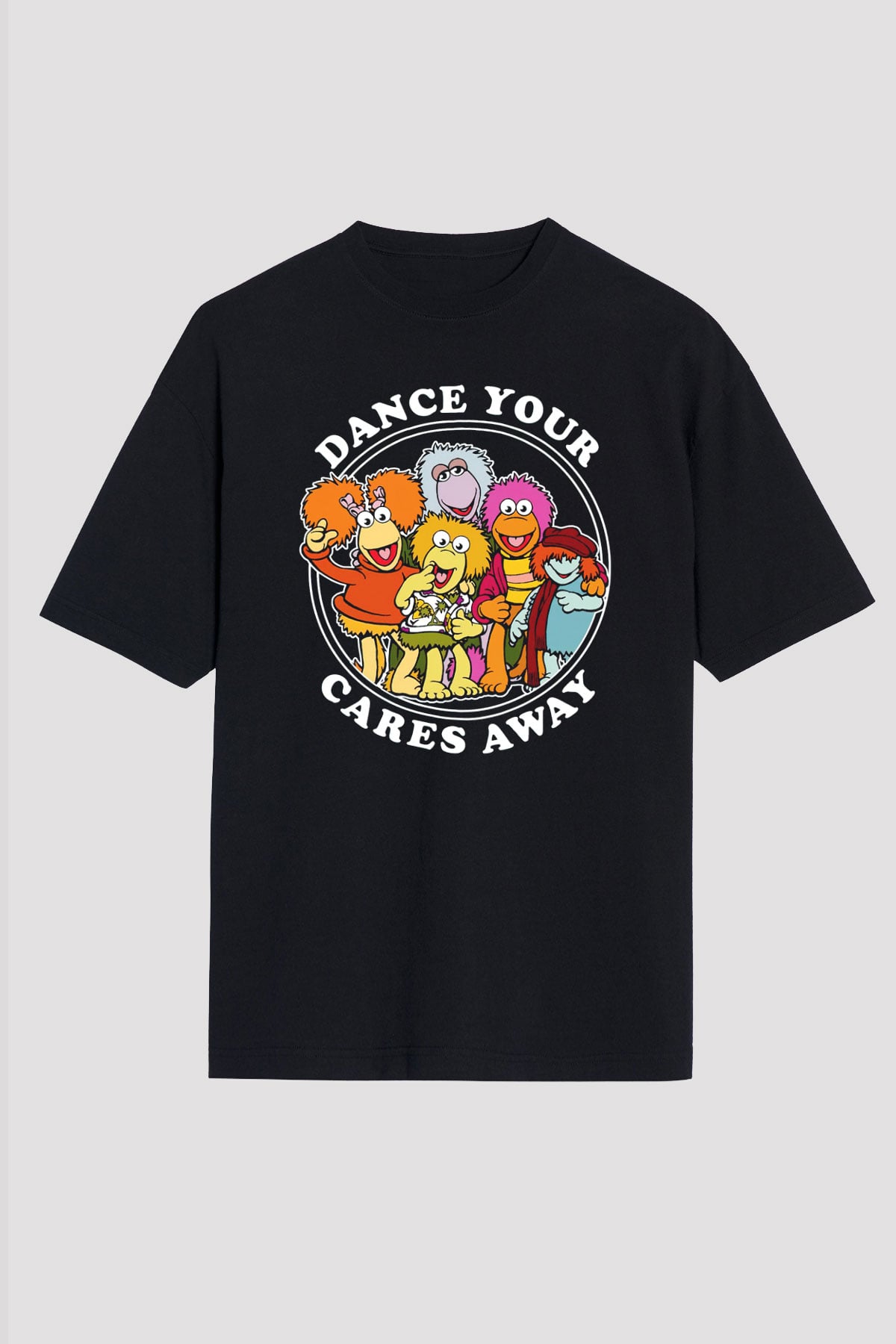 Fraggle Rock Siyah Oversize Tişört
