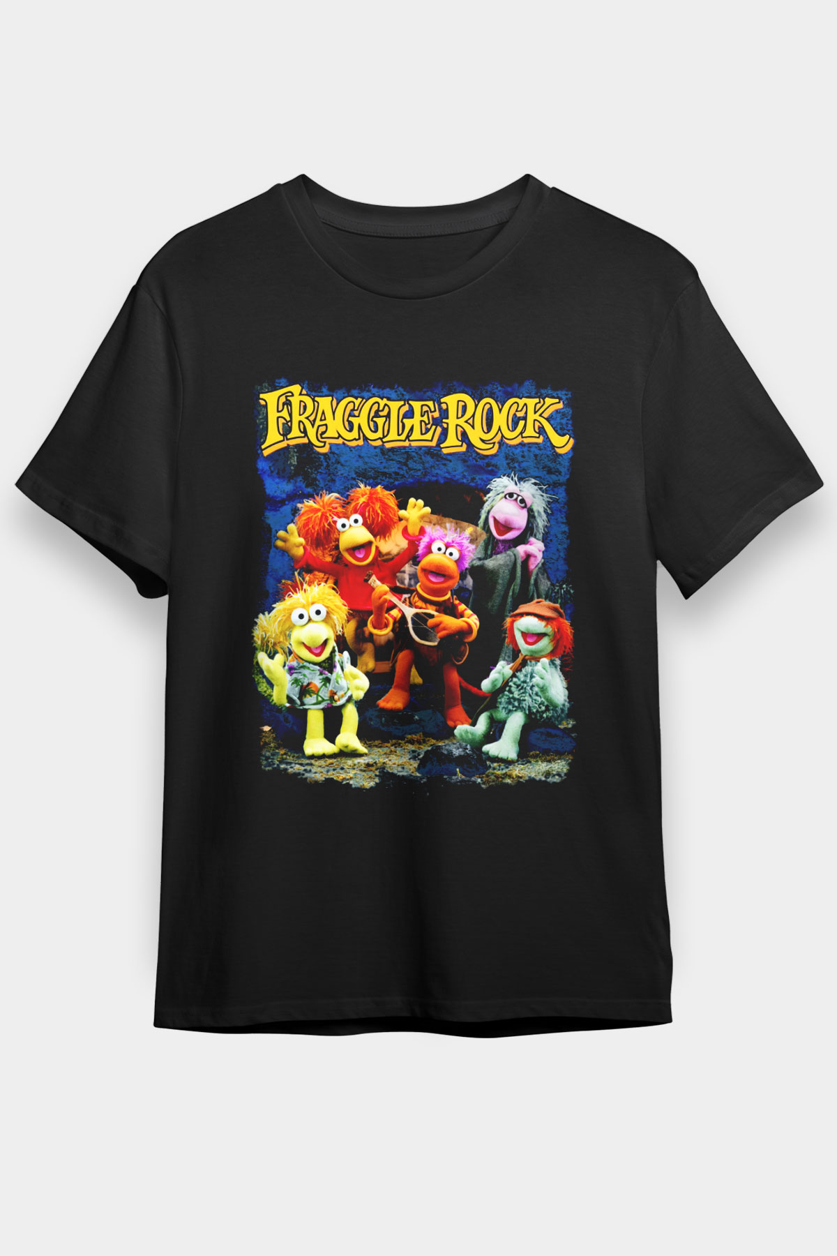 Fraggle Rock Siyah Unisex Tişört