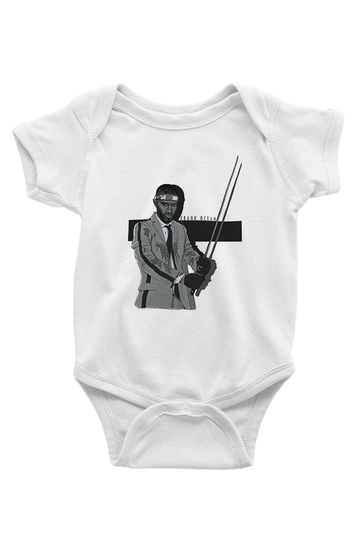 Frank Ocean Baskılı Beyaz Unisex Bebek Body - Zıbın