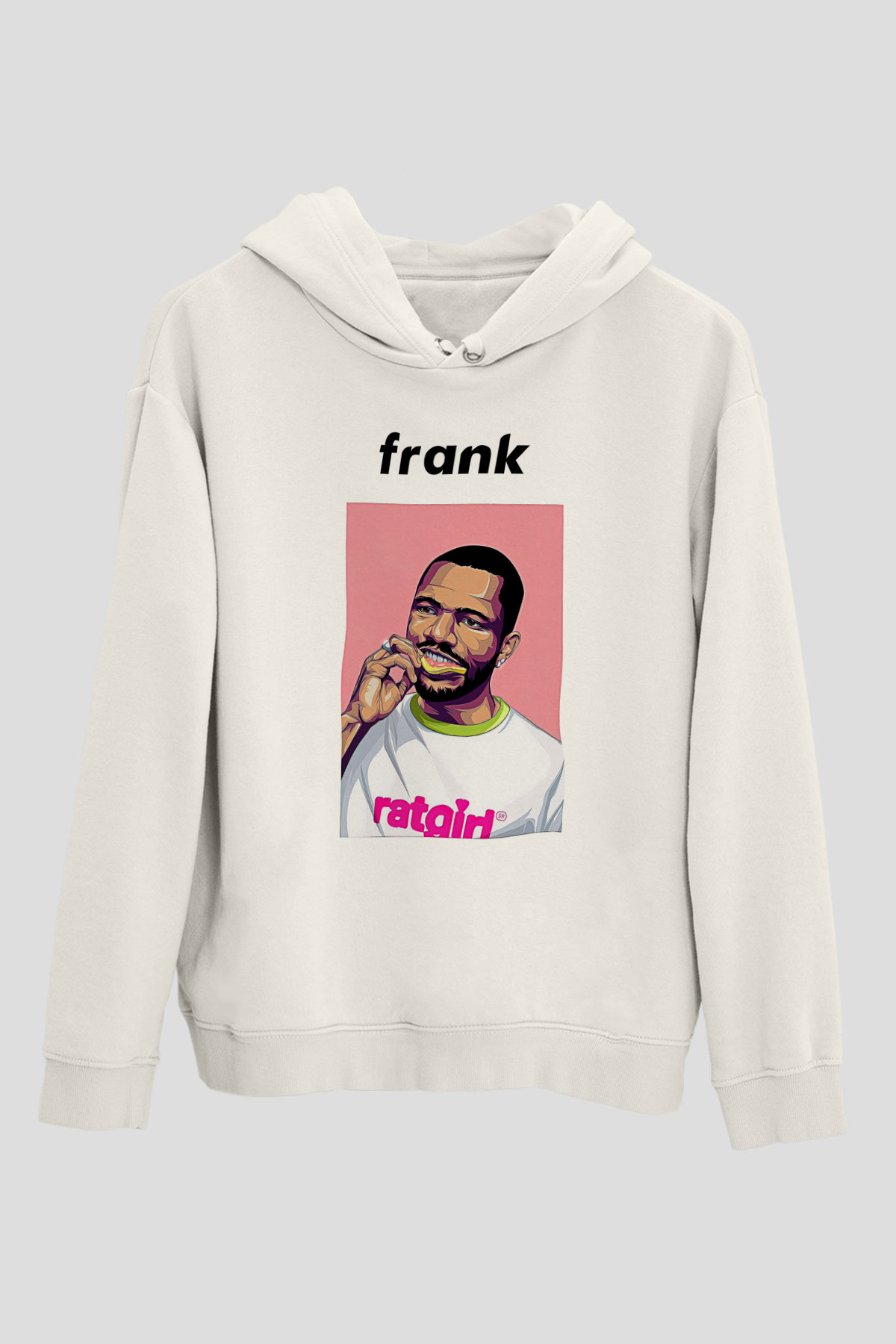 Frank Ocean Baskılı Beyaz Unisex Kapüşonlu Sweatshirt