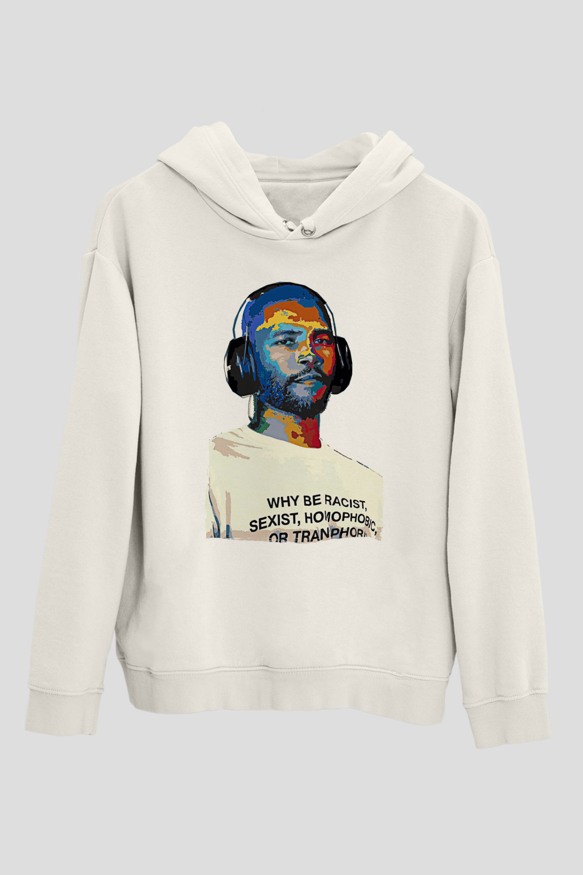 Frank Ocean Baskılı Beyaz Unisex Kapüşonlu Sweatshirt