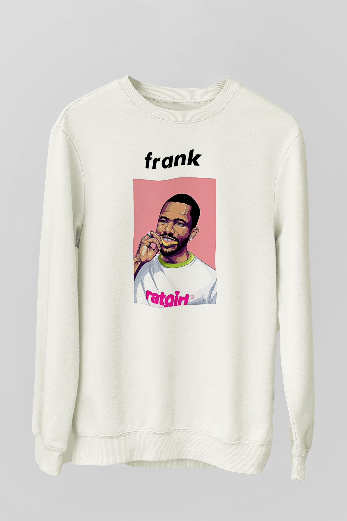 Frank Ocean Baskılı Beyaz Unisex Sweatshirt