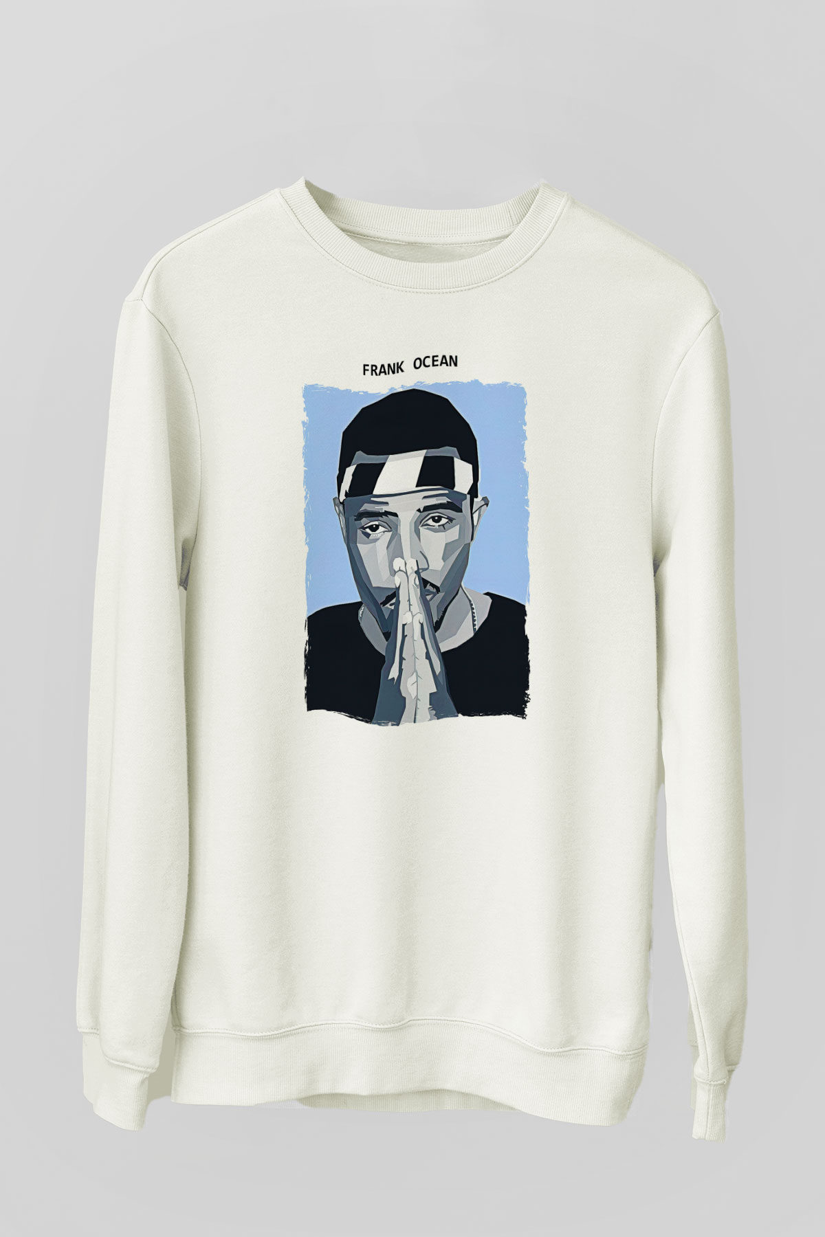 Frank Ocean Baskılı Beyaz Unisex Sweatshirt
