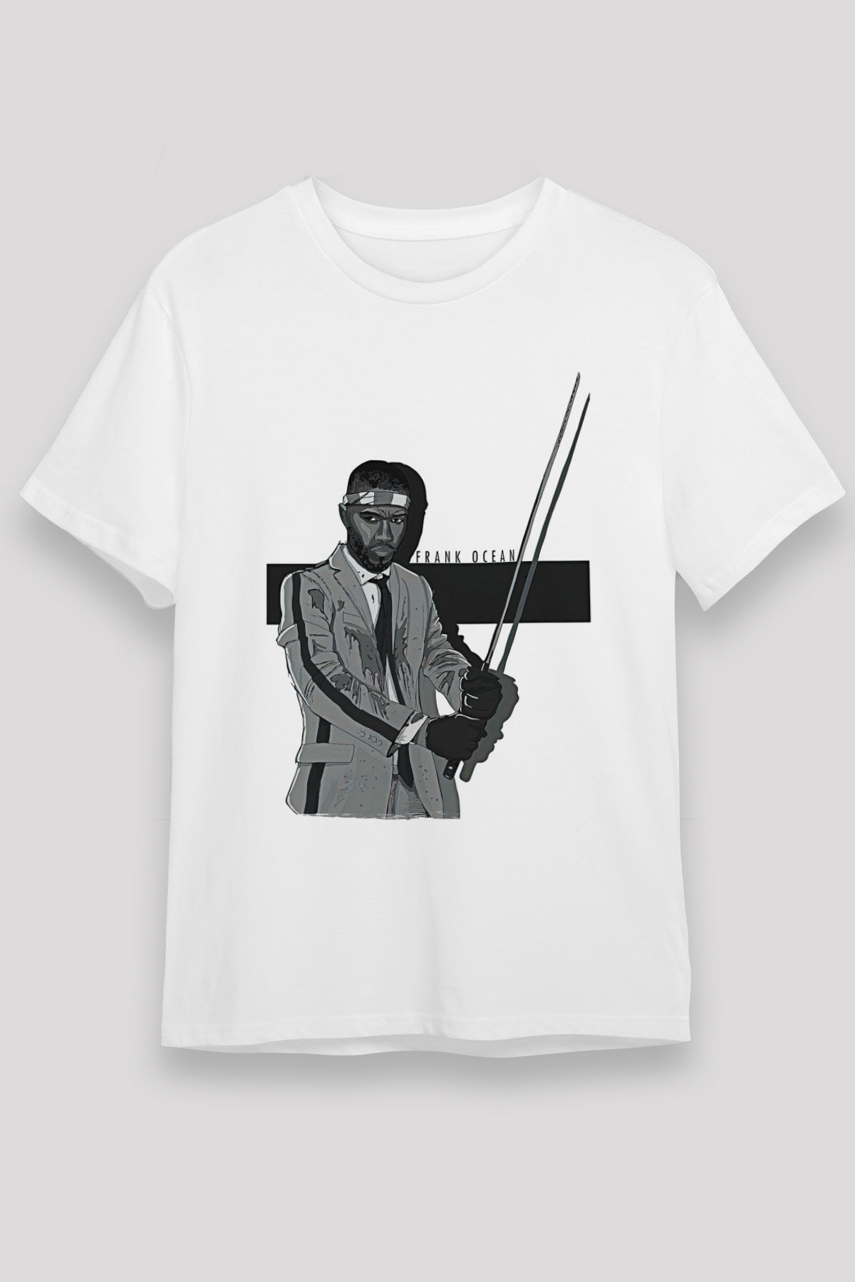 Frank Ocean Baskılı Unisex Beyaz Tişört - Tshirt