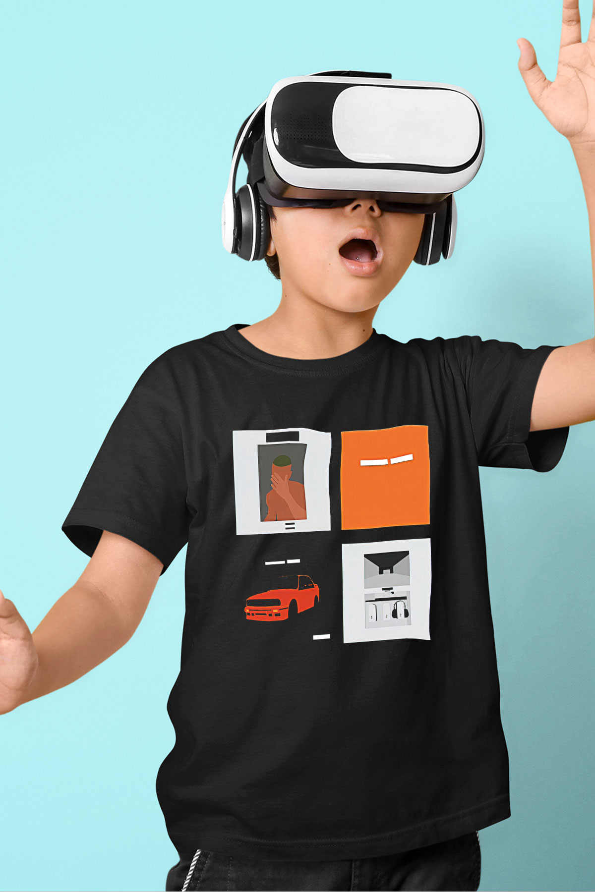 Frank Ocean Baskılı Unisex Siyah Çocuk Tişört - Tshirt