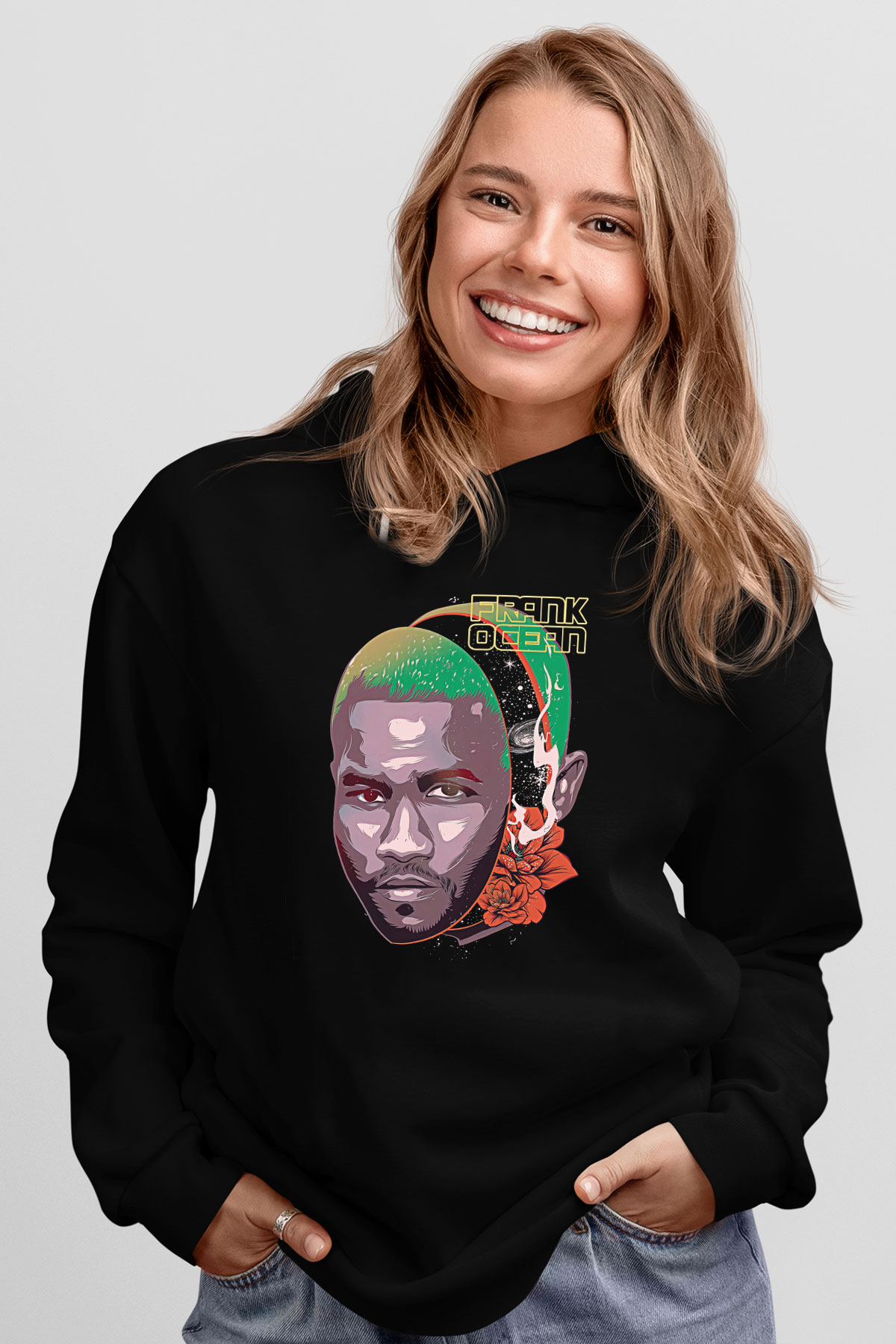 Frank Ocean Baskılı Unisex Siyah Hoodie