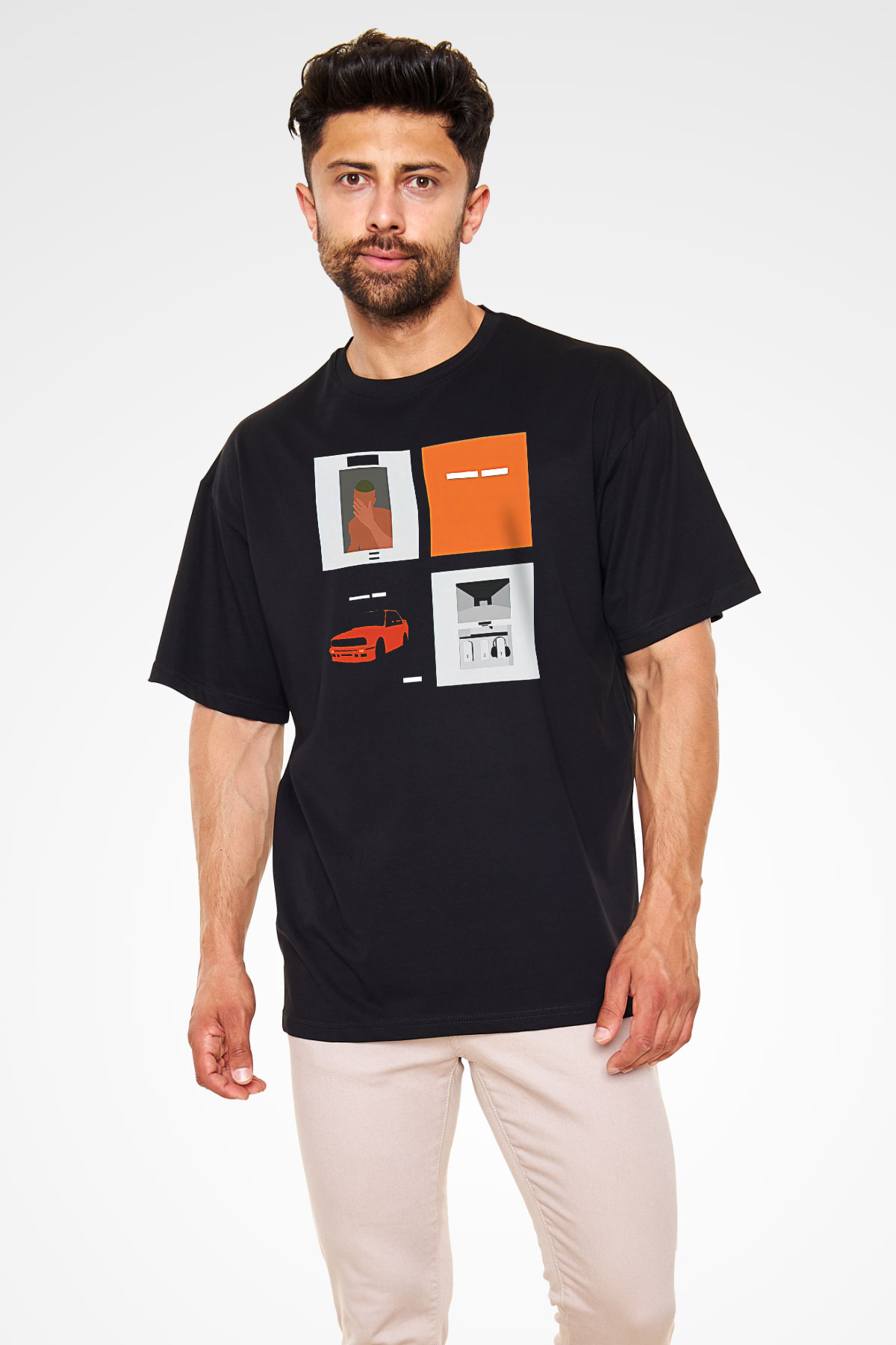 Frank Ocean Baskılı Unisex Siyah Oversize Tişört - Tshirt