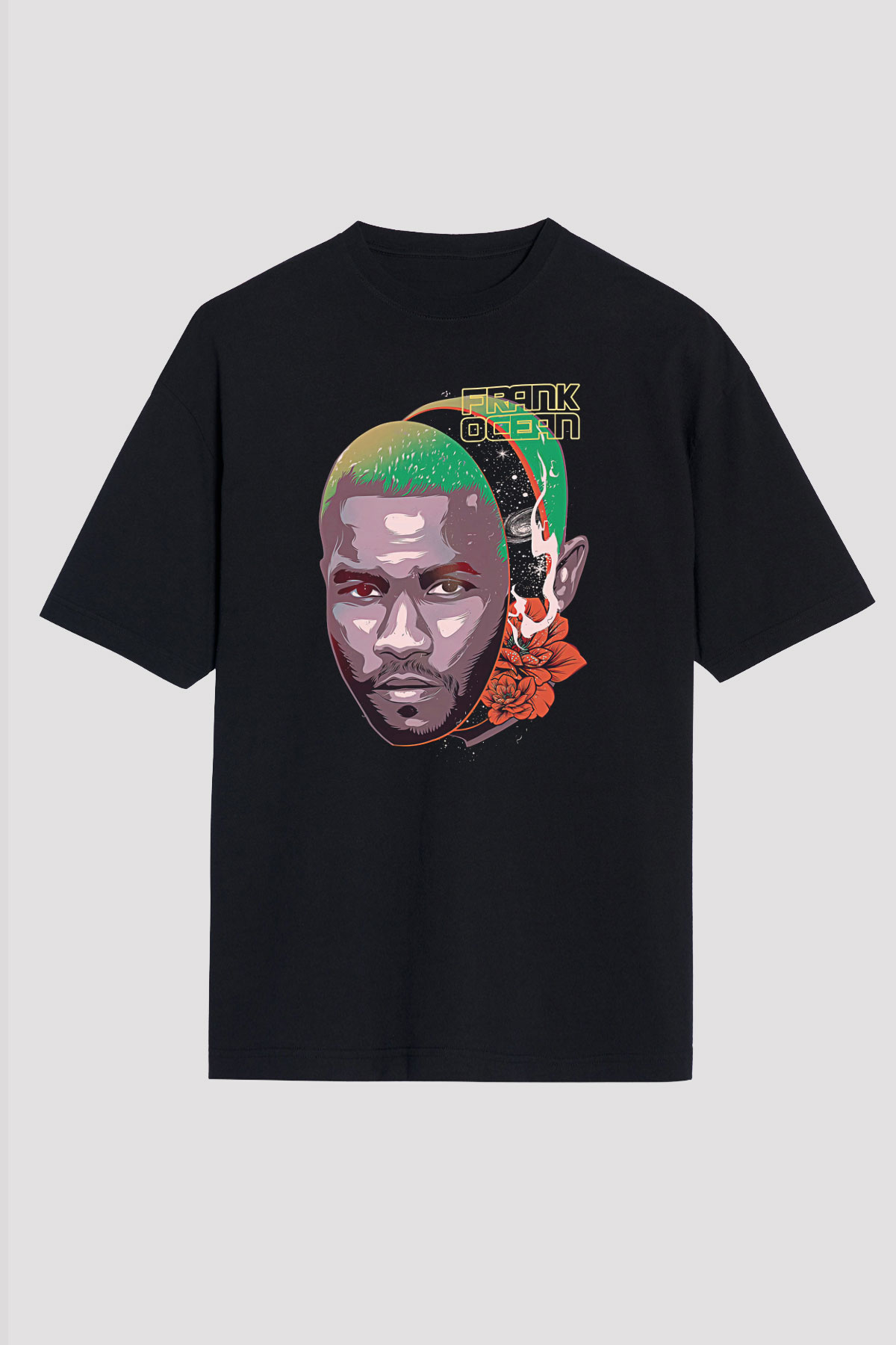 Frank Ocean Baskılı Unisex Siyah Oversize Tişört - Tshirt