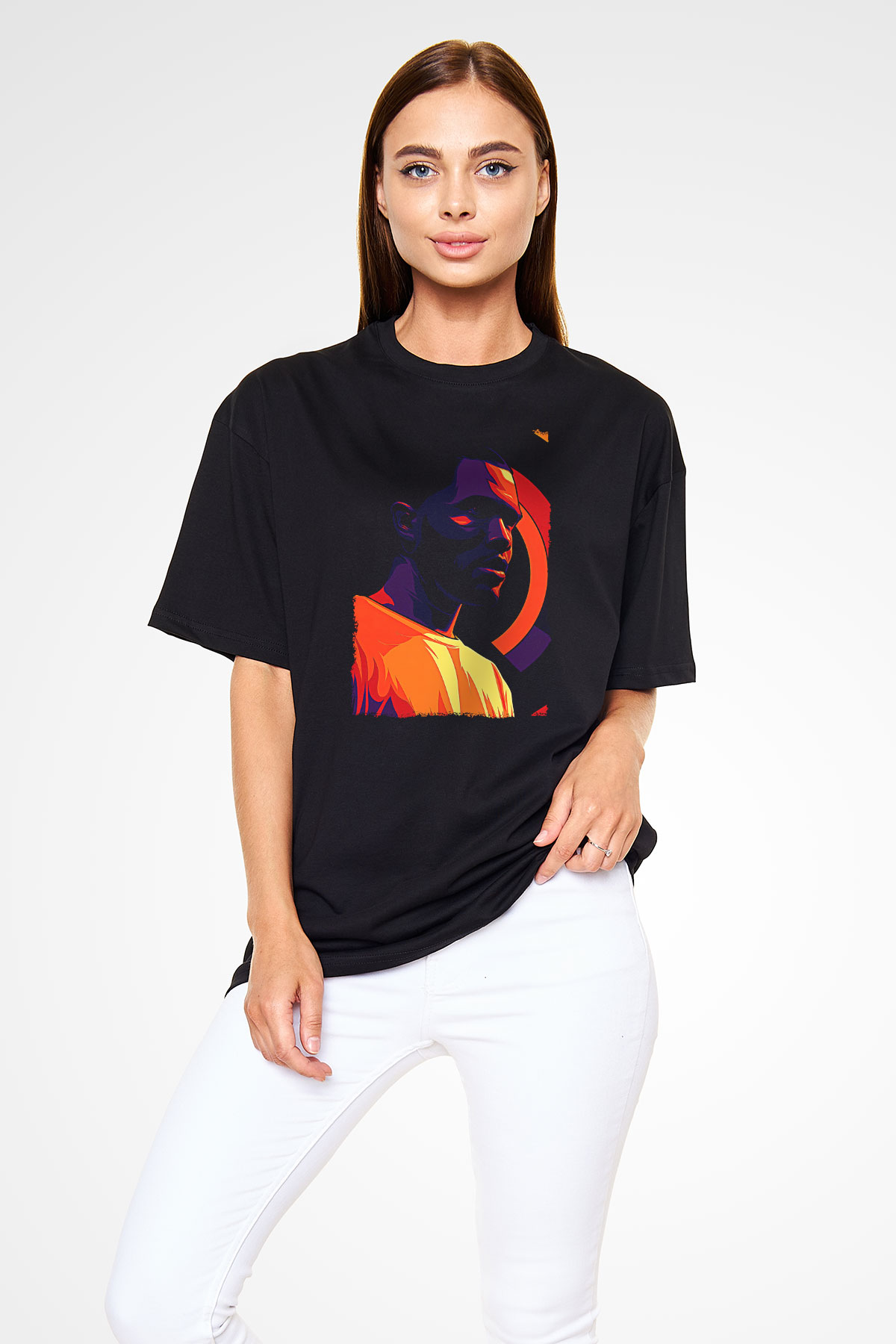 Frank Ocean Baskılı Unisex Siyah Oversize Tişört - Tshirt