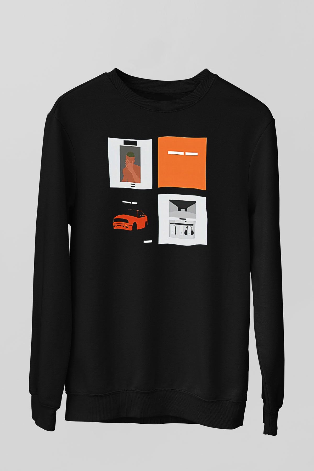 Frank Ocean Baskılı Unisex Siyah Sweatshirt